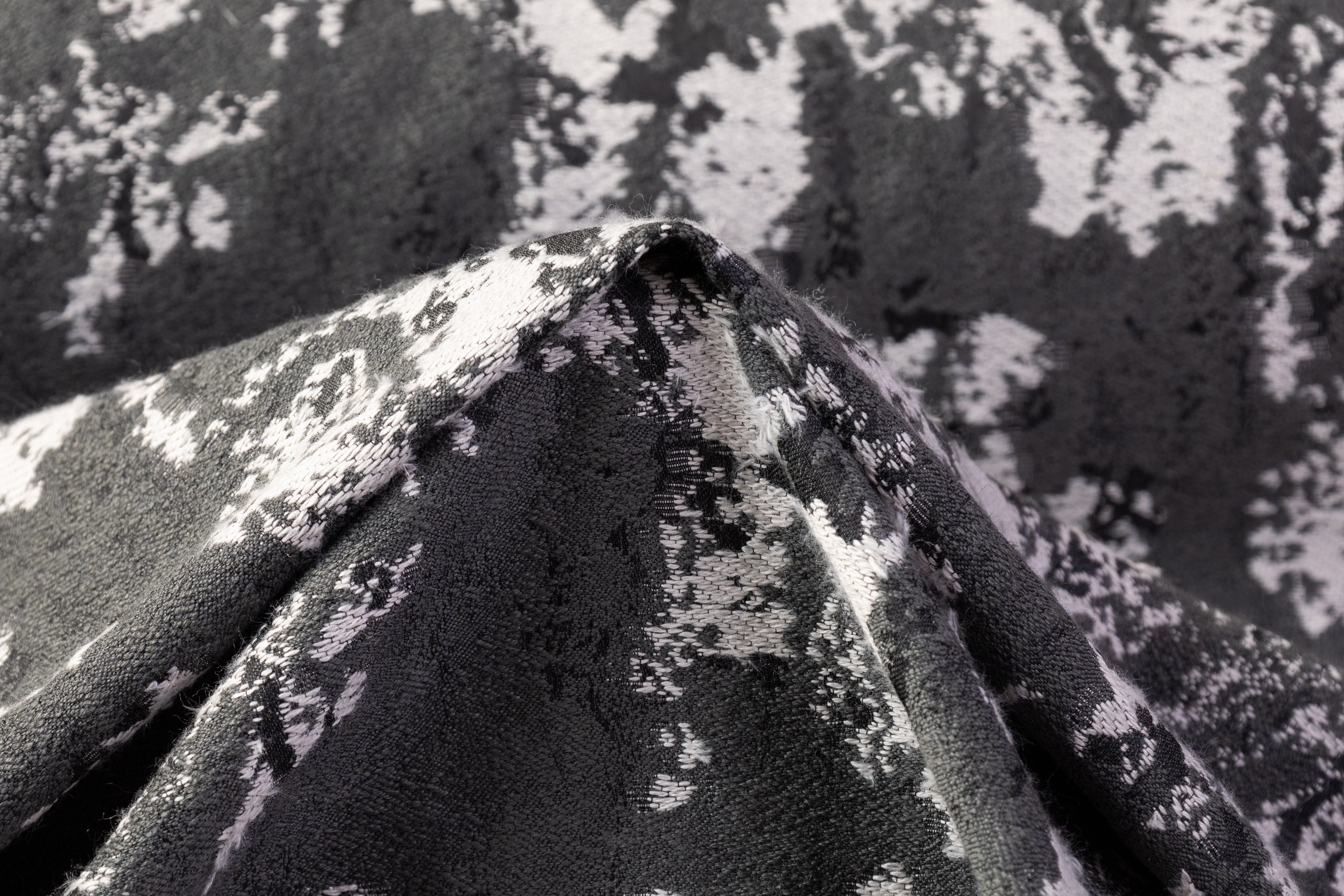 Abstract Italian Wool Blend Brocade - Gray