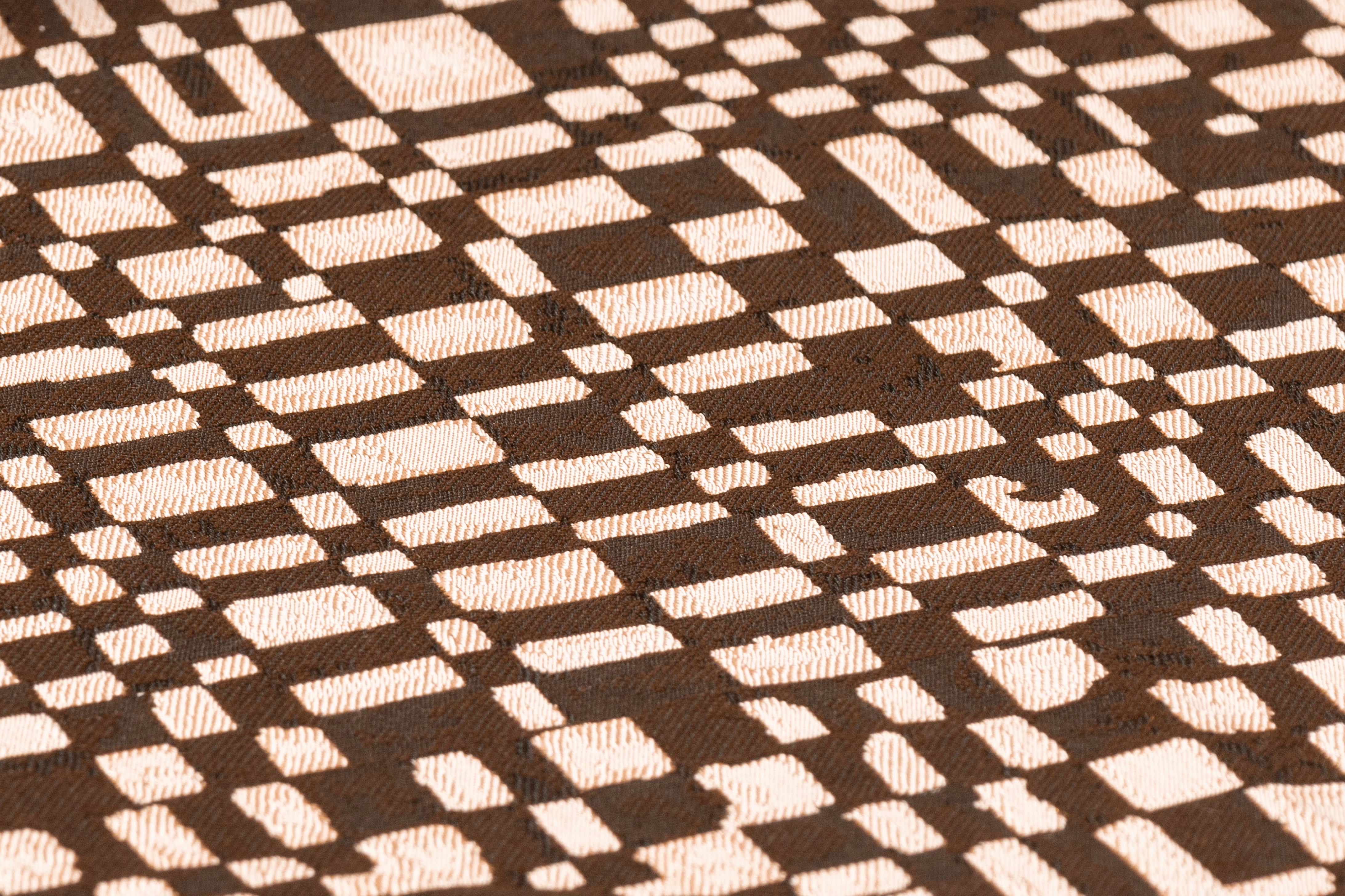 Geometric Italian Brocade - Brown / Blush