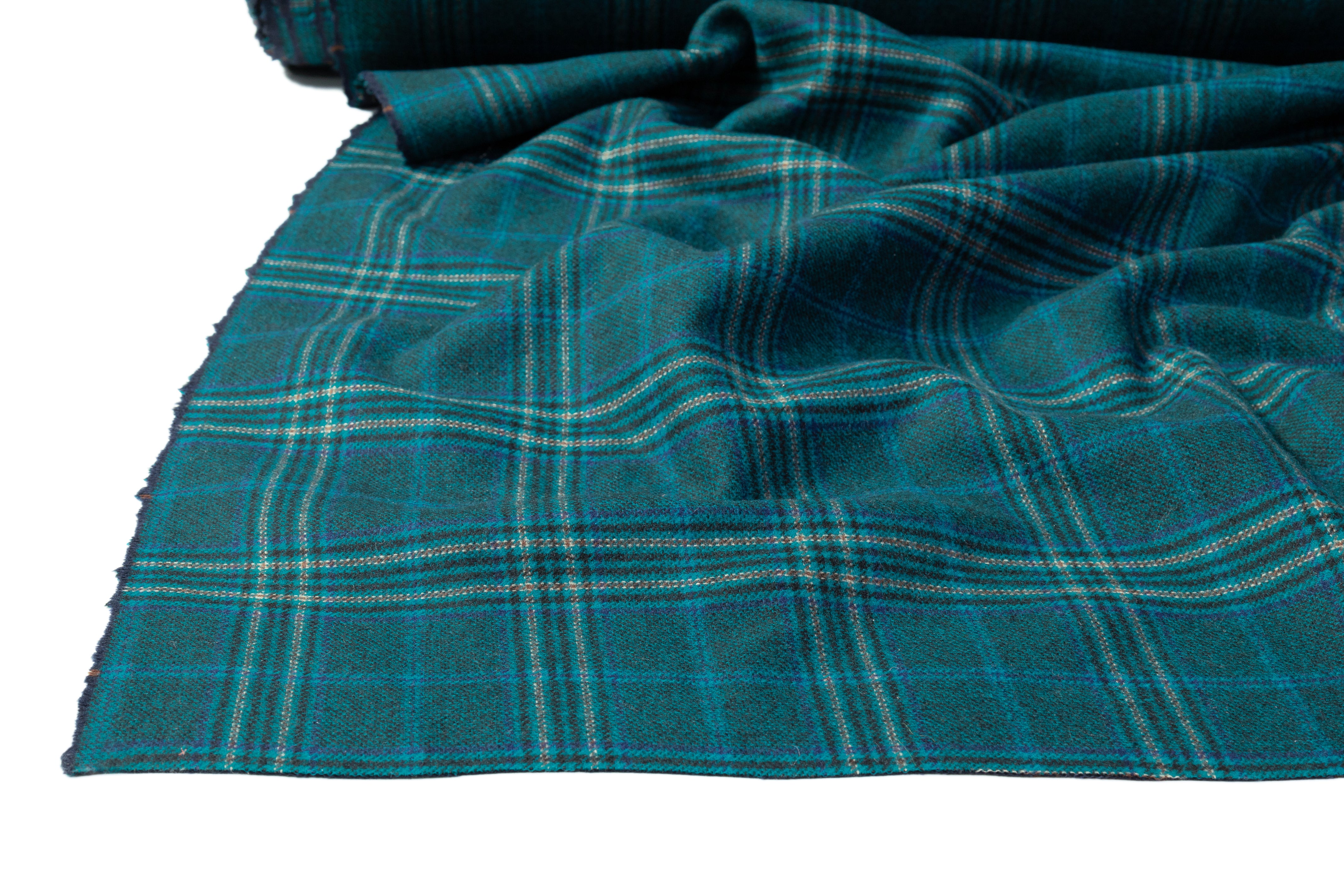 Carnet - Double Faced Italian Wool Coating - Teal / Navy