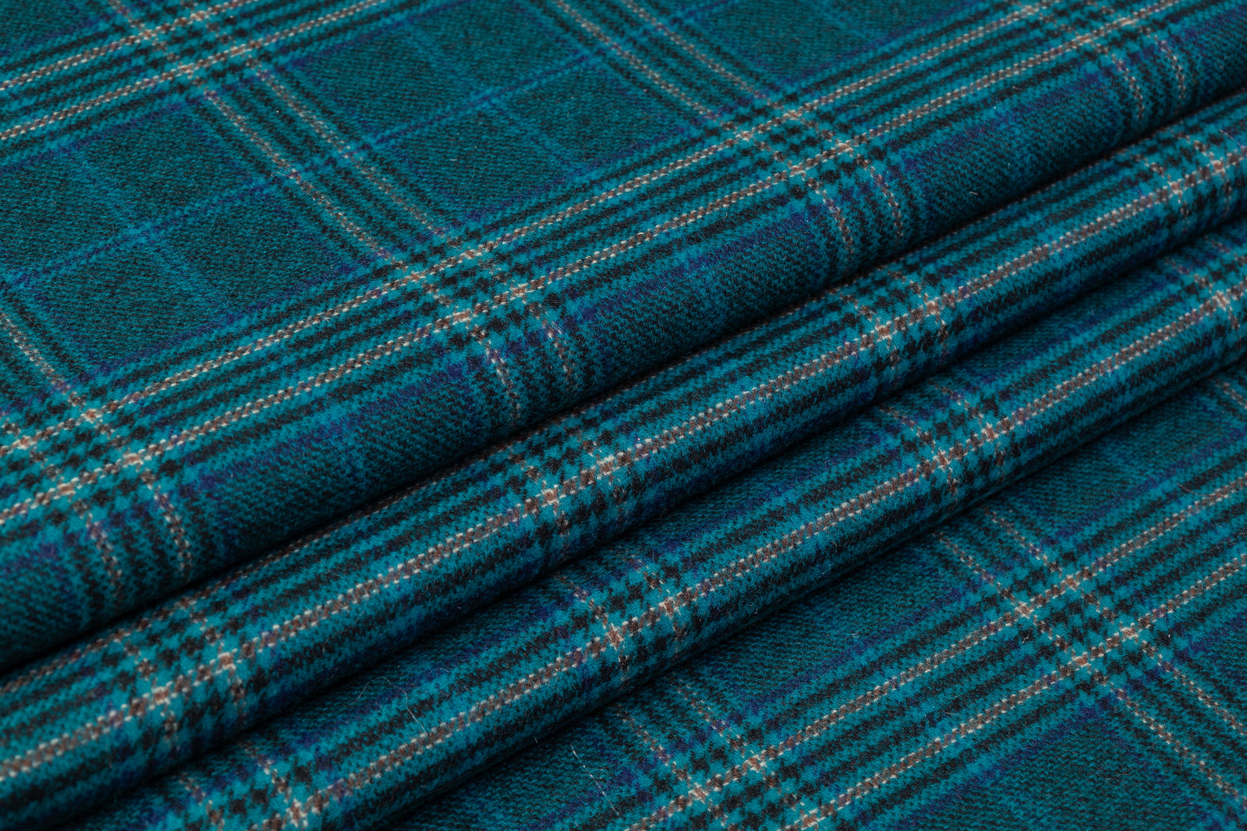 Carnet - Double Faced Italian Wool Coating - Teal / Navy
