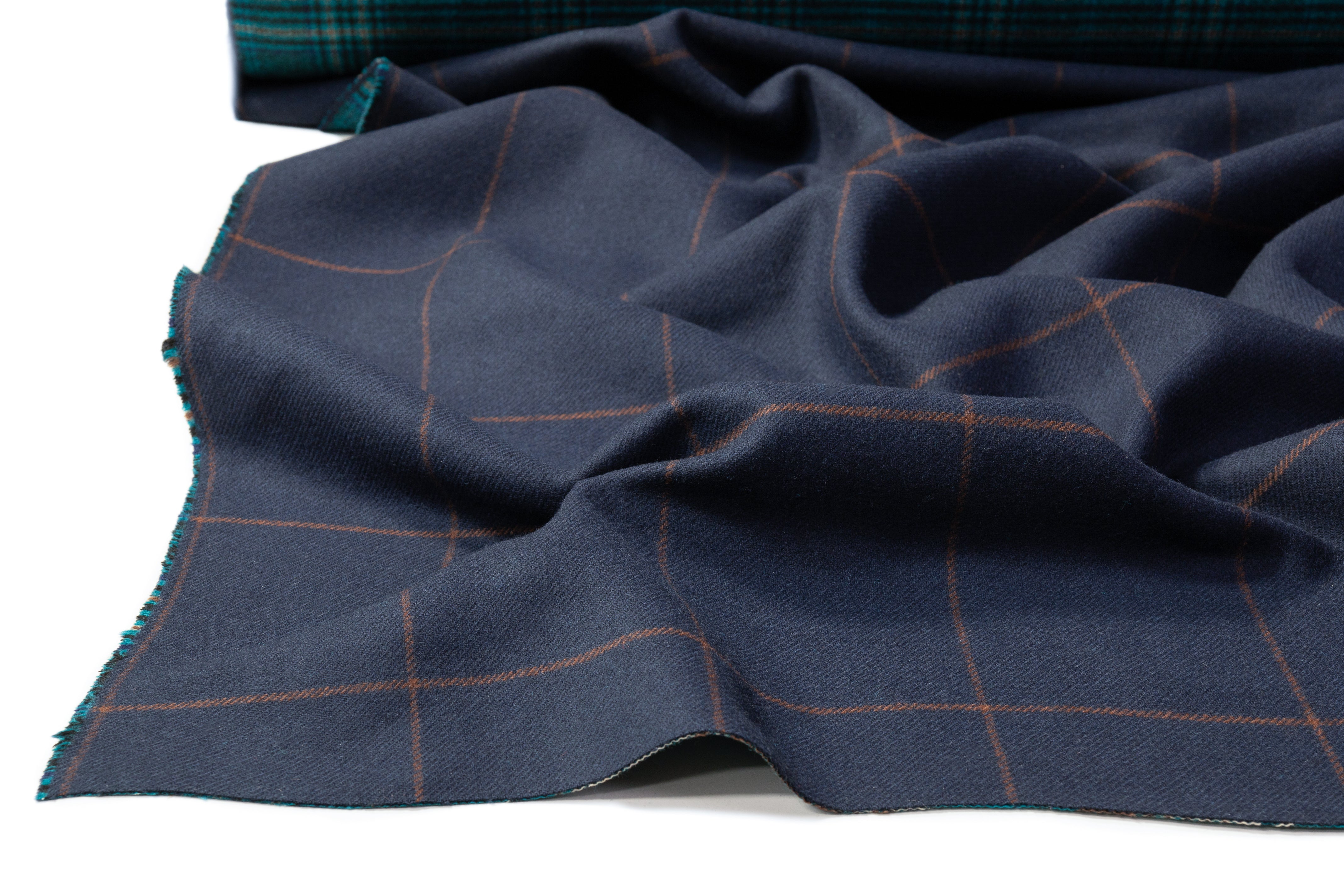 Carnet - Double Faced Italian Wool Coating - Teal / Navy