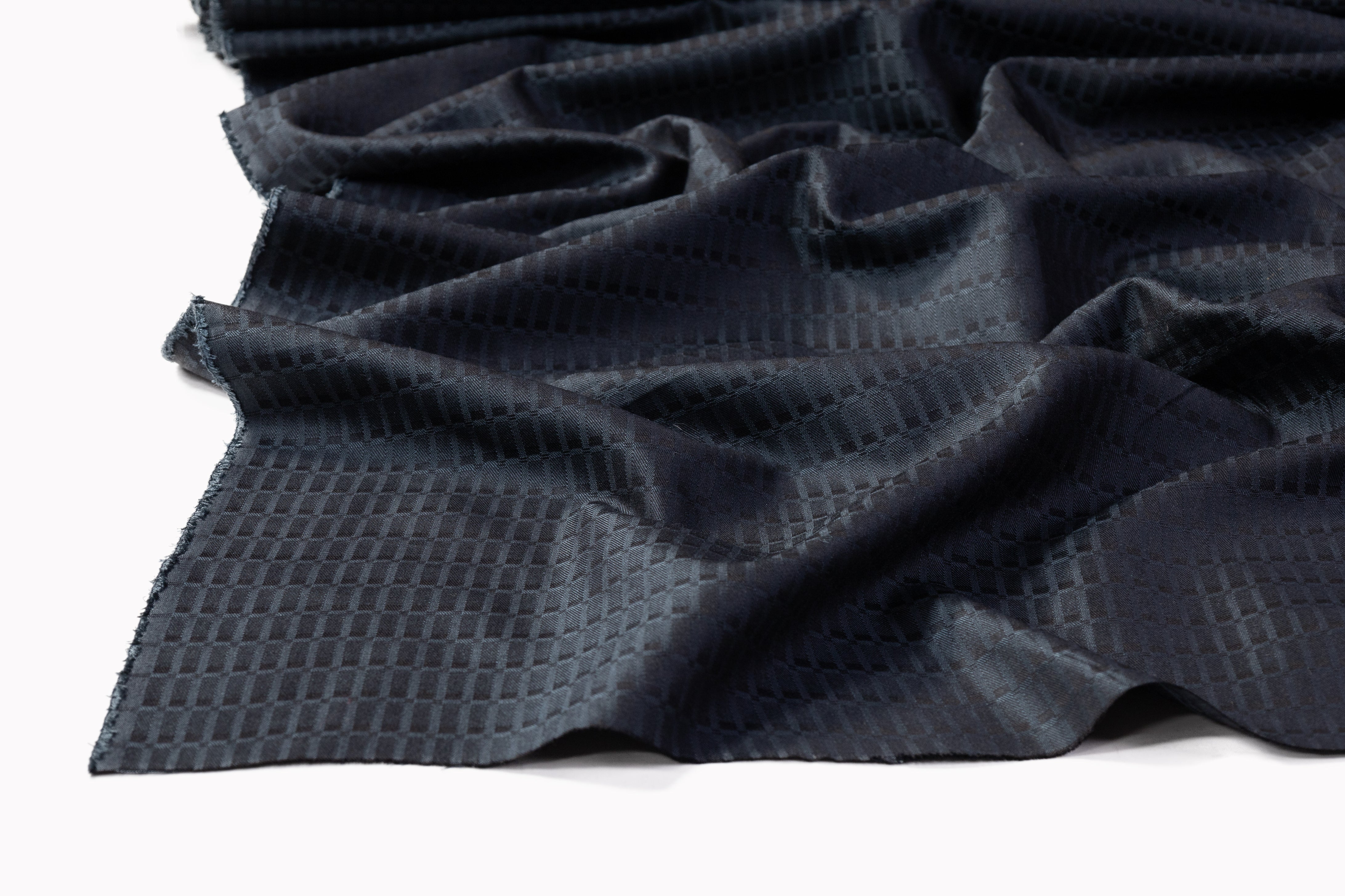 Etro - Geometric Italian Wool Jacquard Suiting - Navy