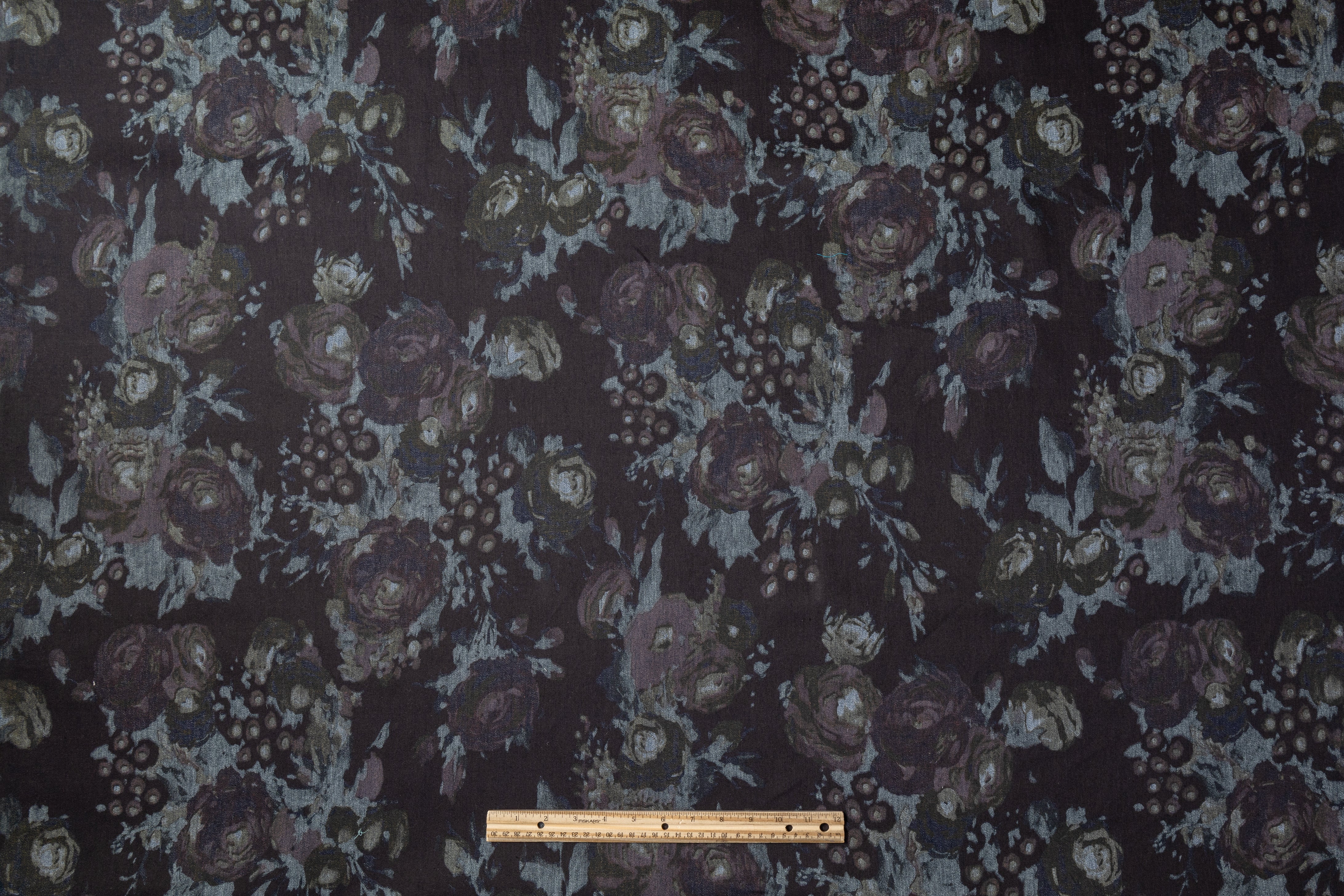 Abstract Italian Stretch Denim - Gray