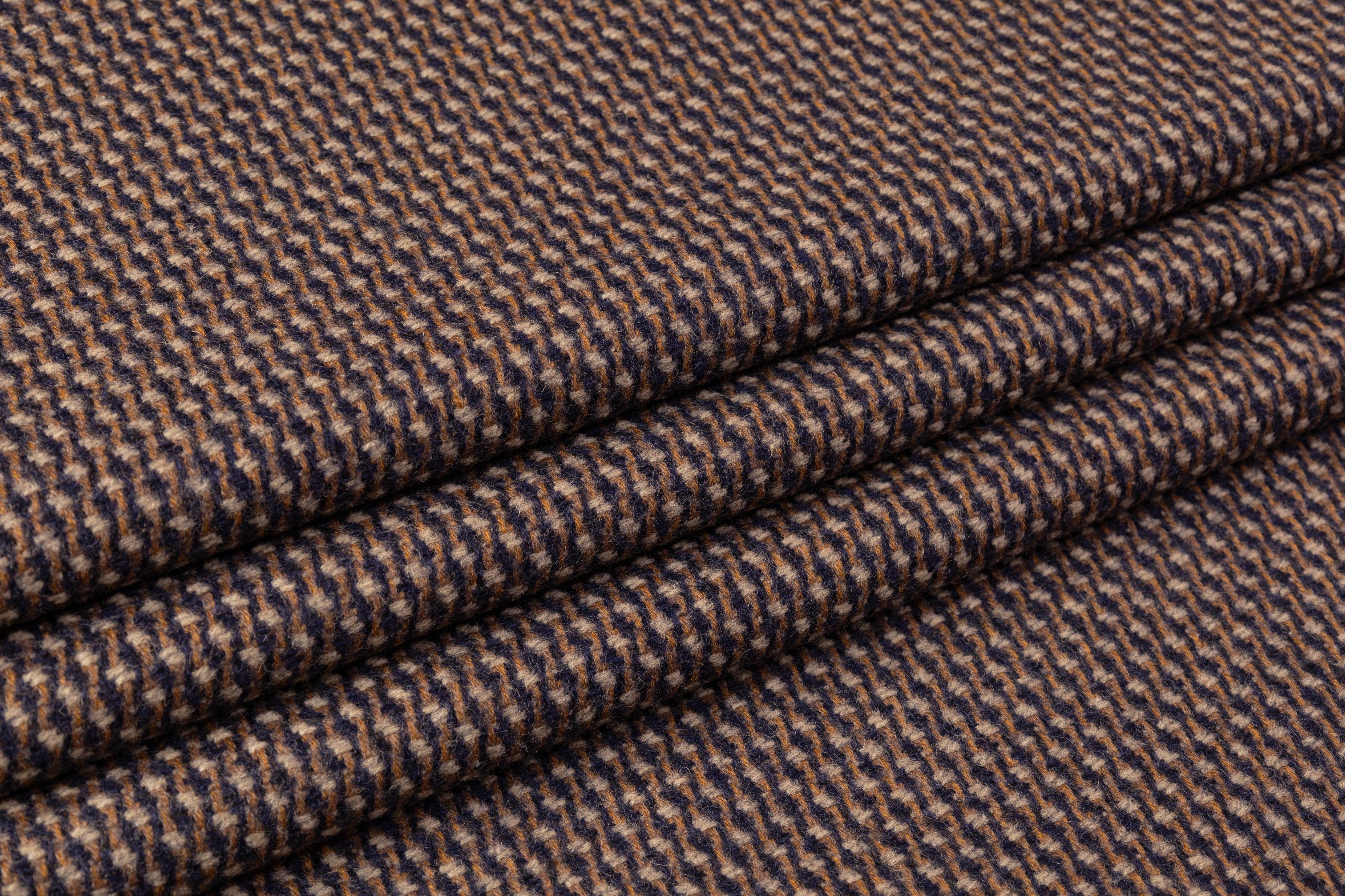 Italian Wool Tweed - Navy / Beige