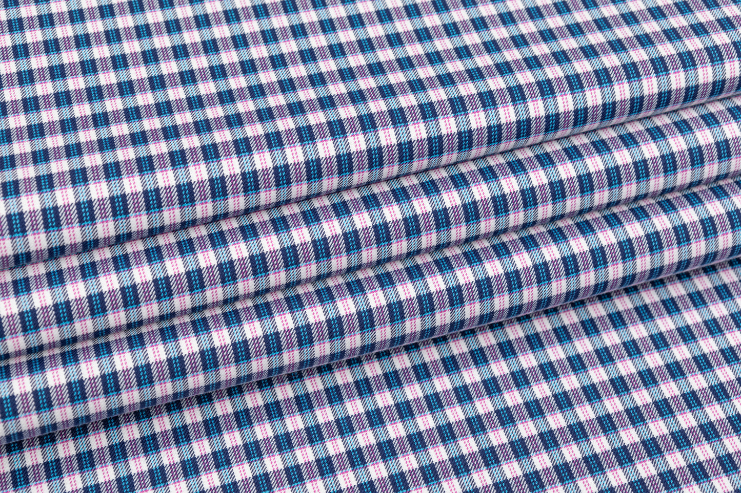 Heavy Italian Viscose Wool Twill Jacketing - Blue / Pink