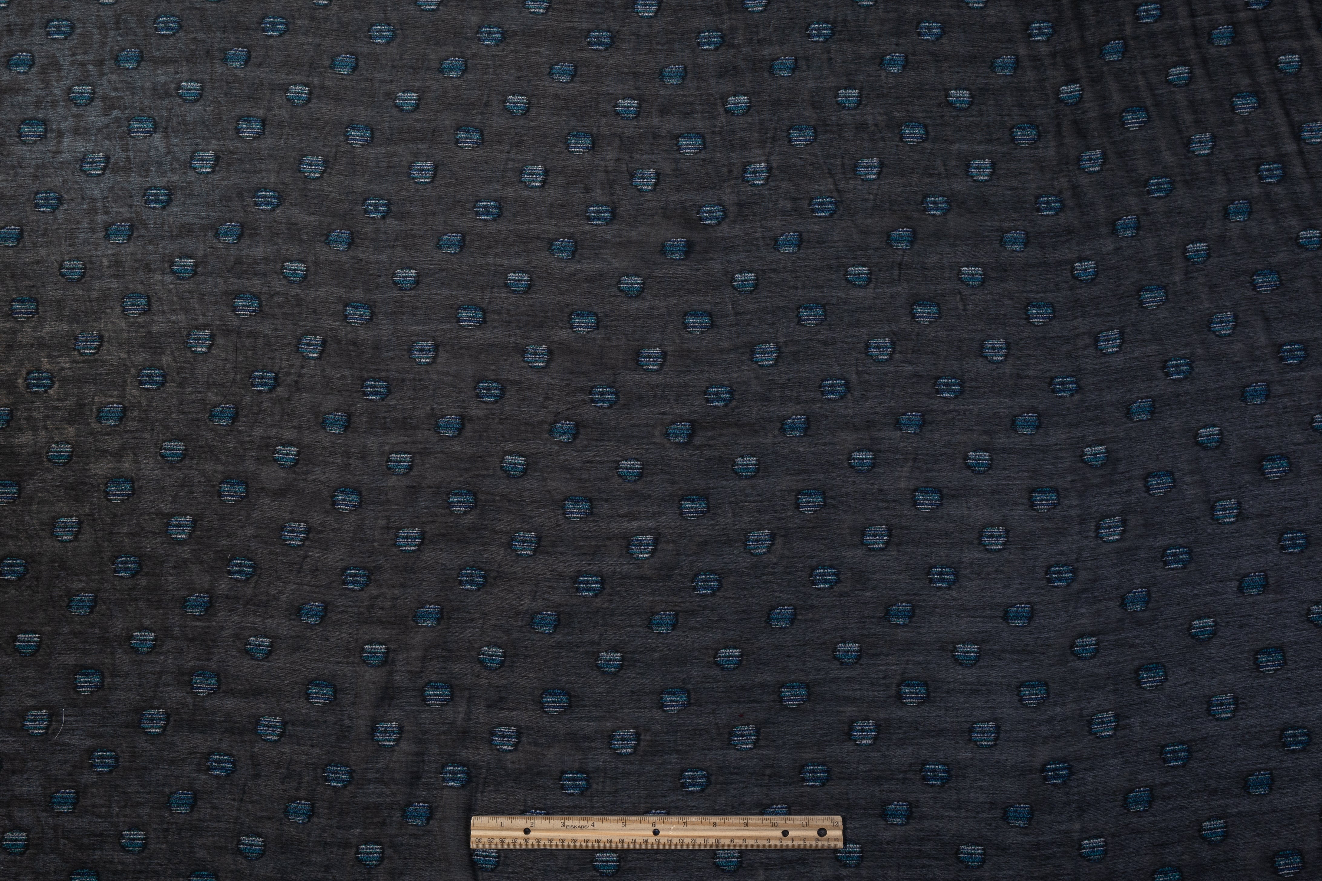 Italian Viscose Fil Coupé - Black / Blue