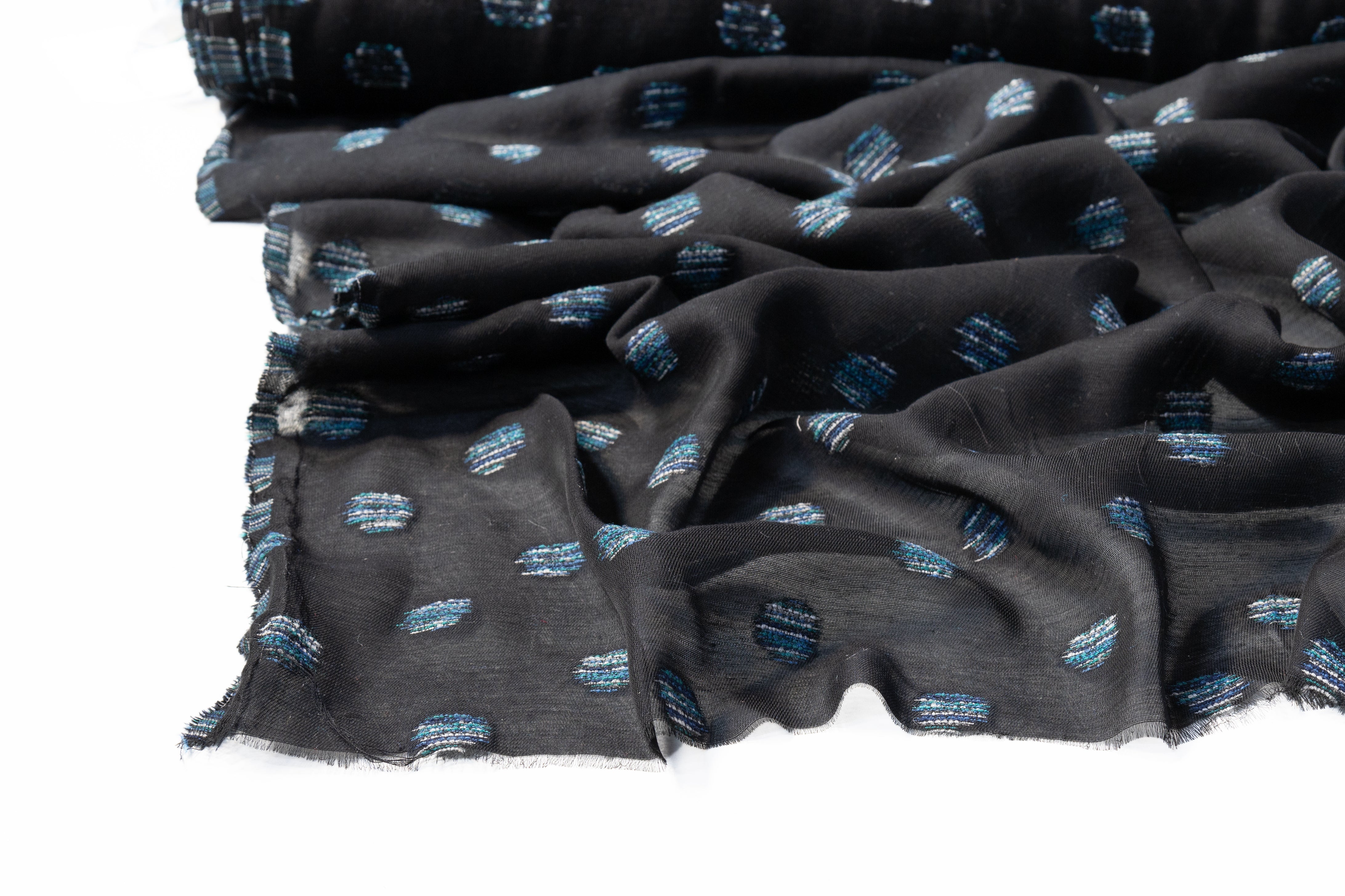 Italian Viscose Fil Coupé - Black / Blue