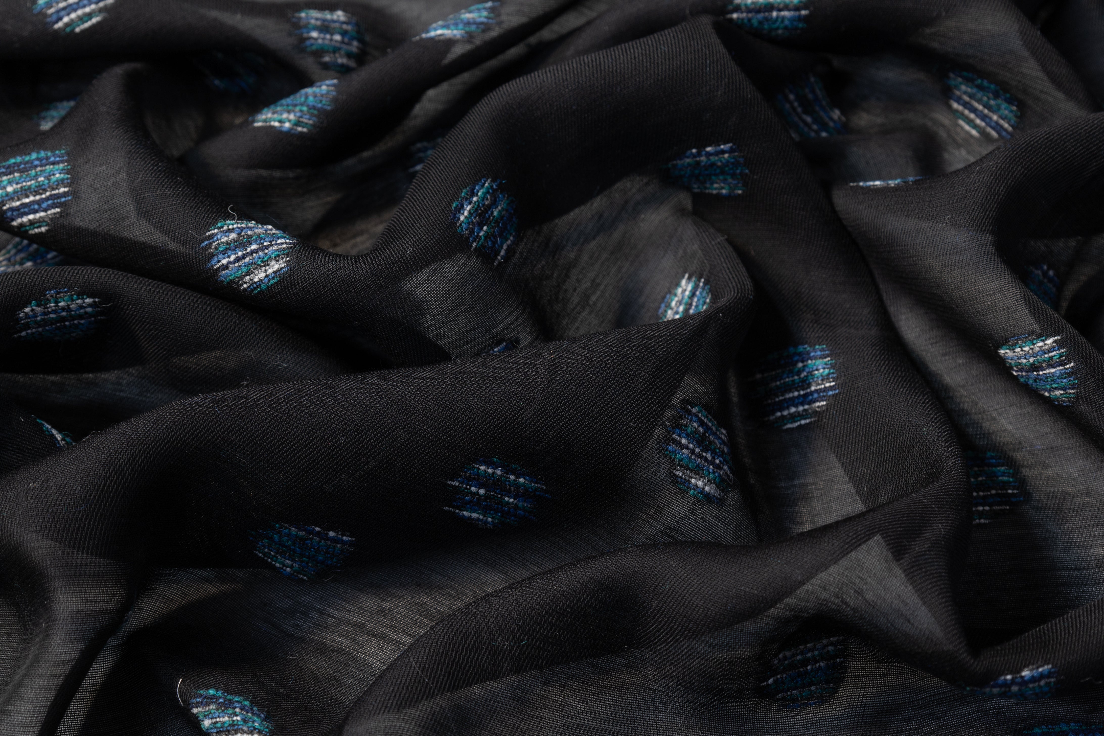 Italian Viscose Fil Coupé - Black / Blue