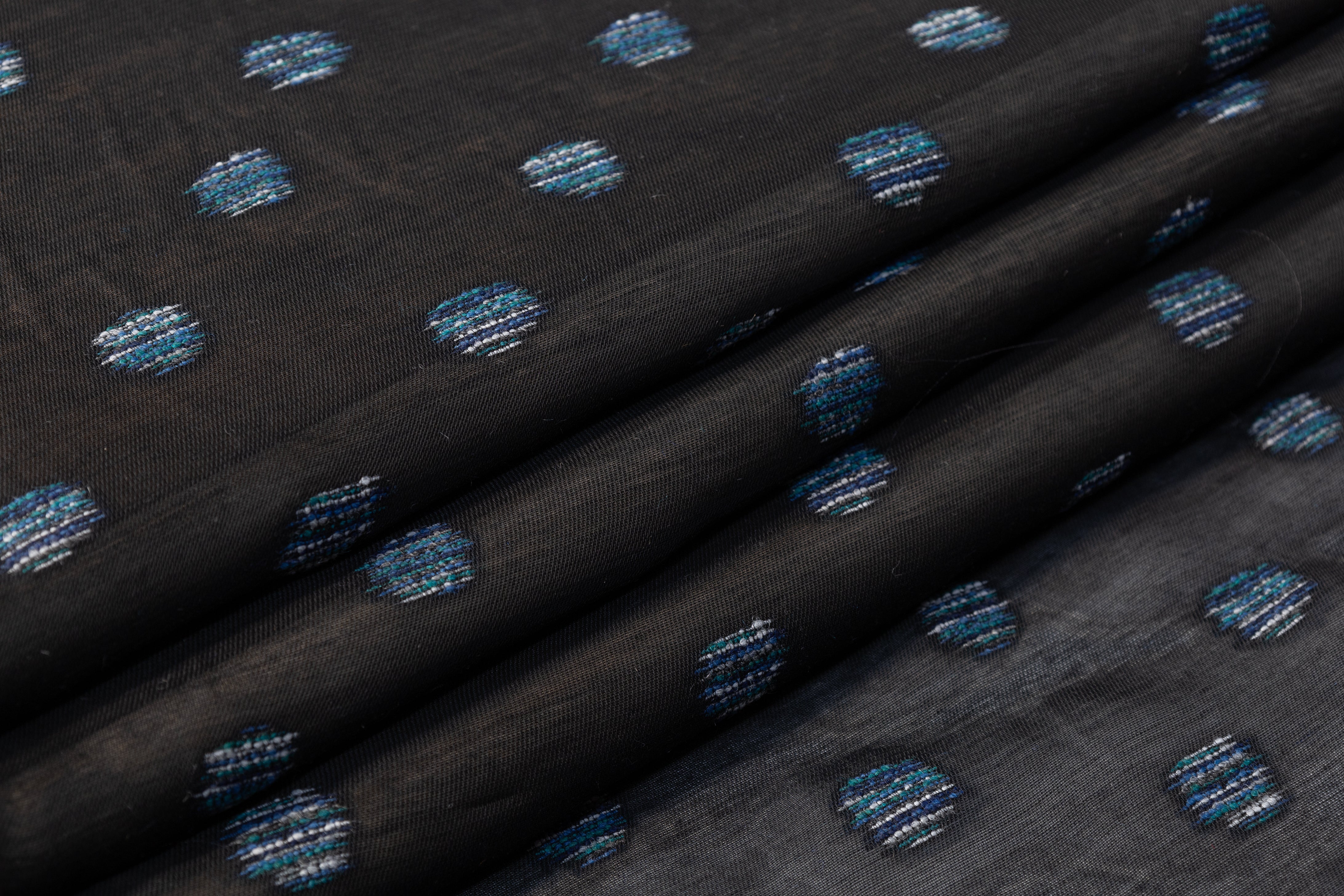 Italian Viscose Fil Coupé - Black / Blue