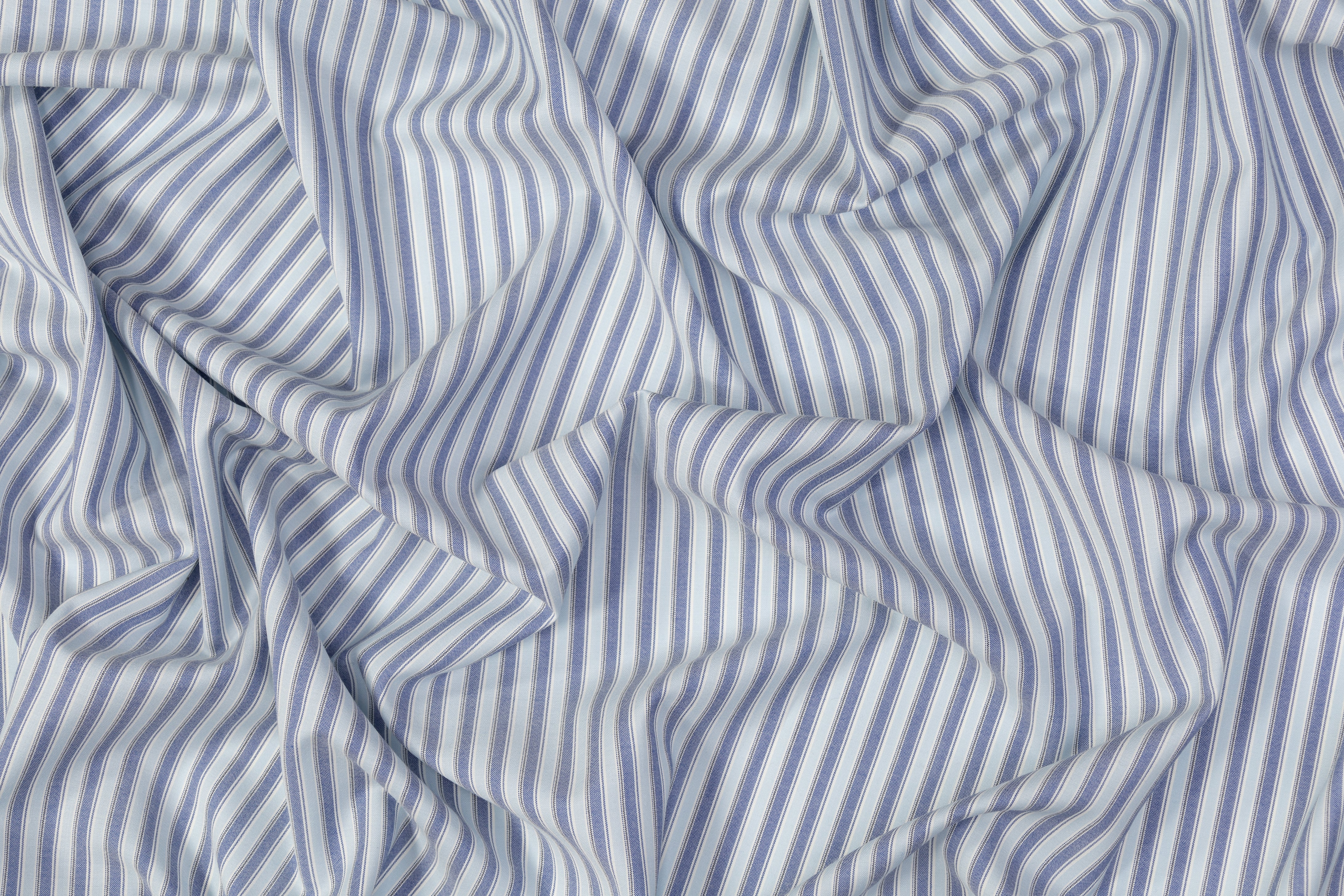 Striped Italian Wool Suiting - Blue