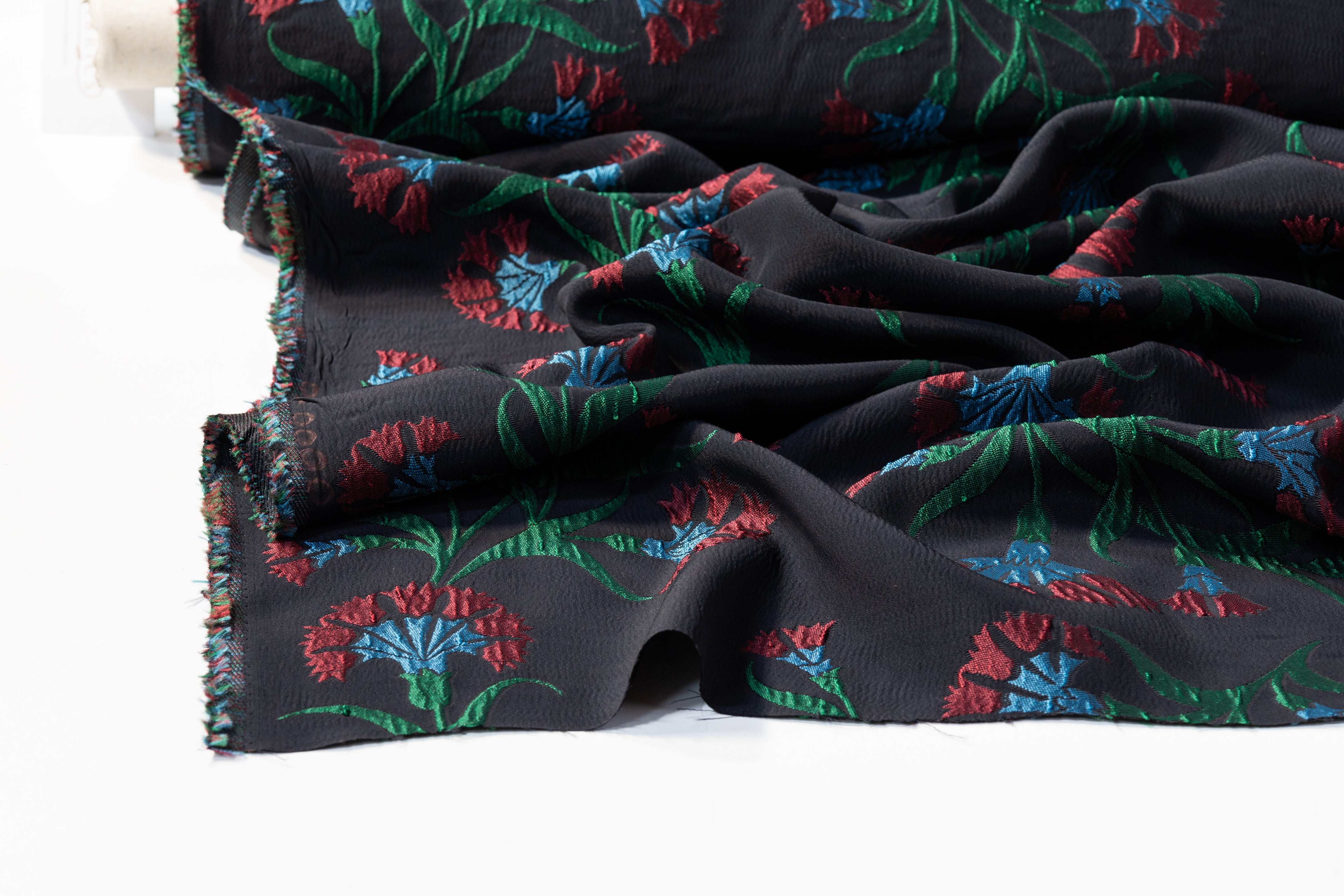 Floral Italian Brocade - Black / Red / Green / Blue