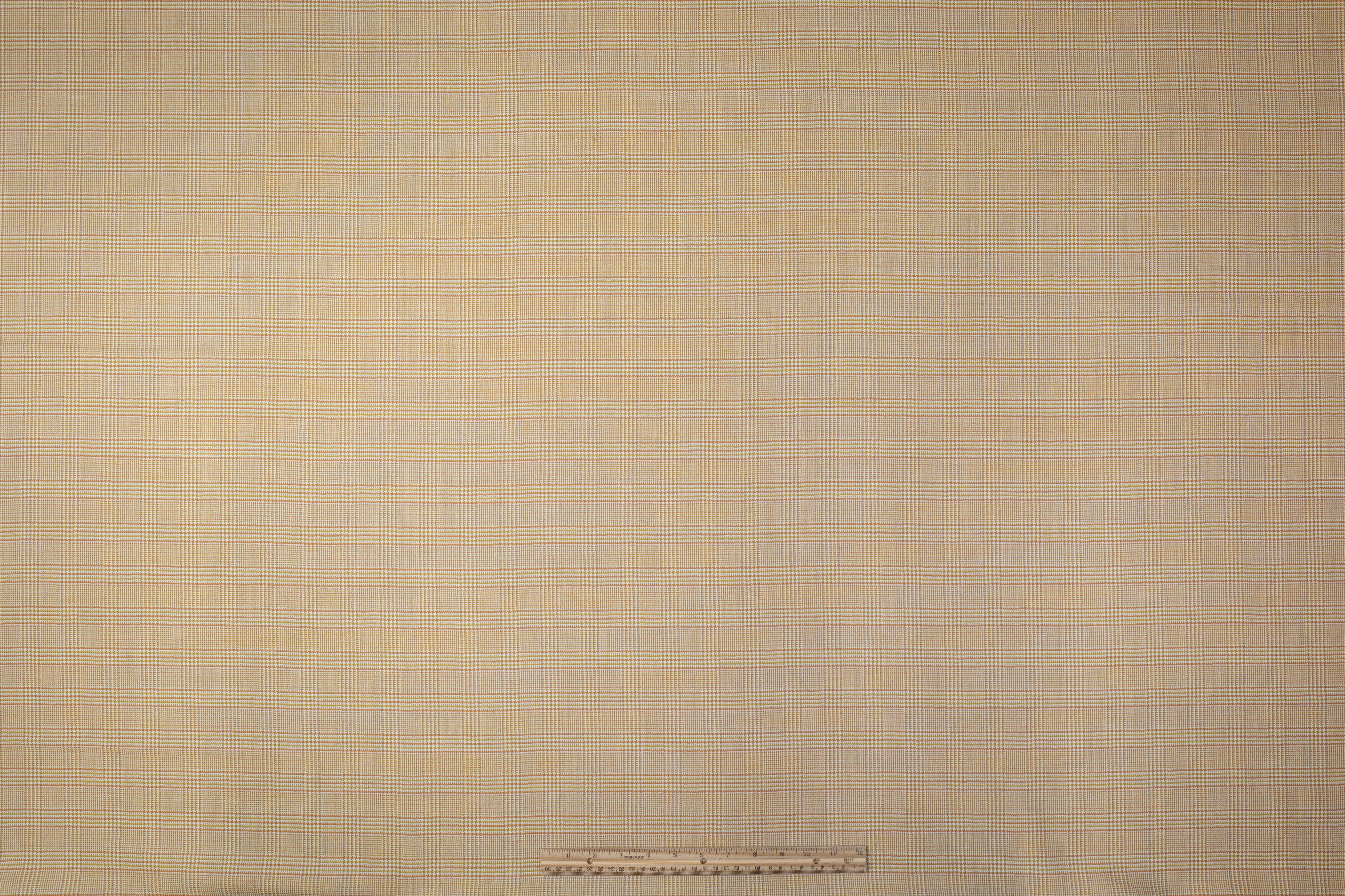 Glen Check Italian Wool Suiting - Beige