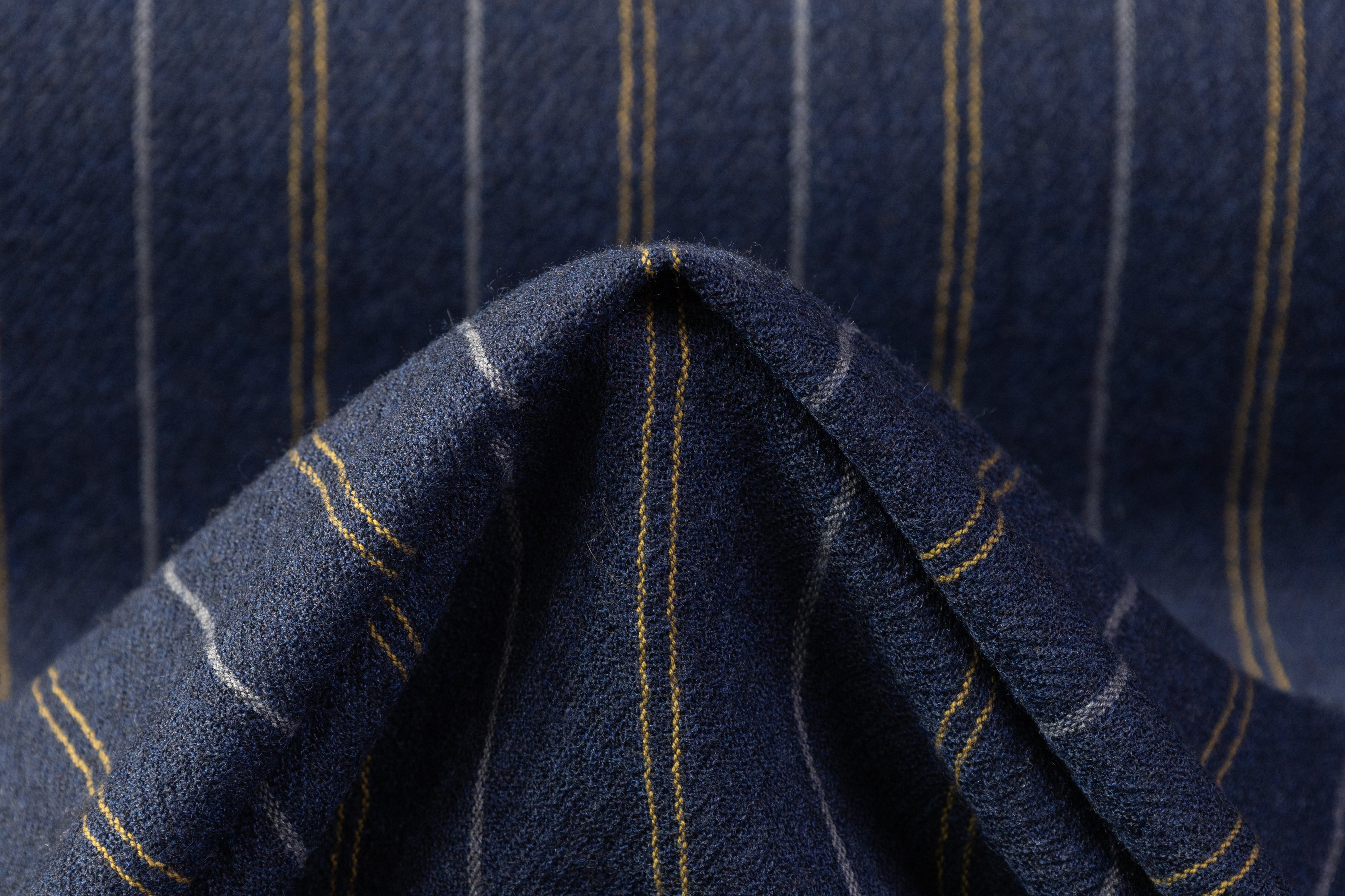 Striped Italian Wool Gauze - Blue