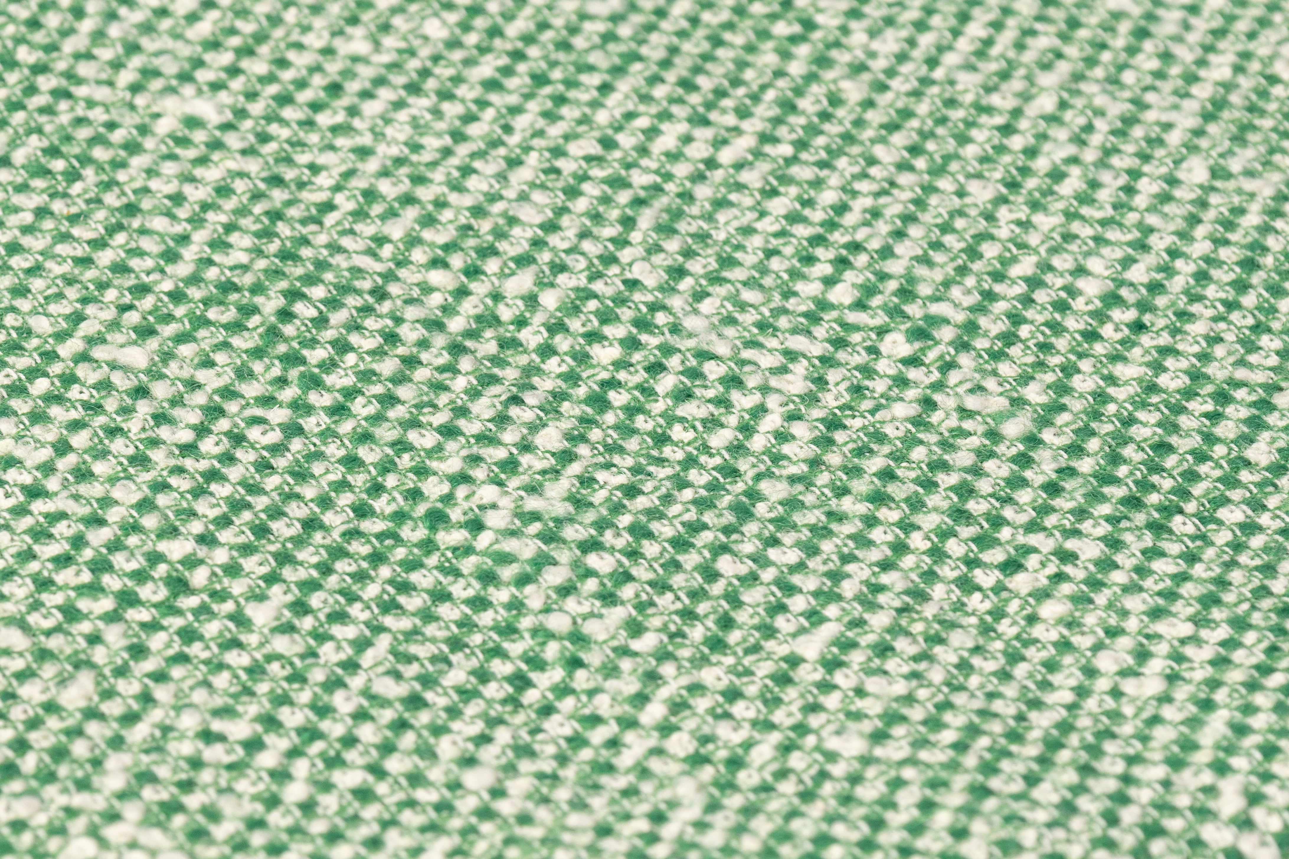 Italian Wool Tweed Coating - Green / Off White