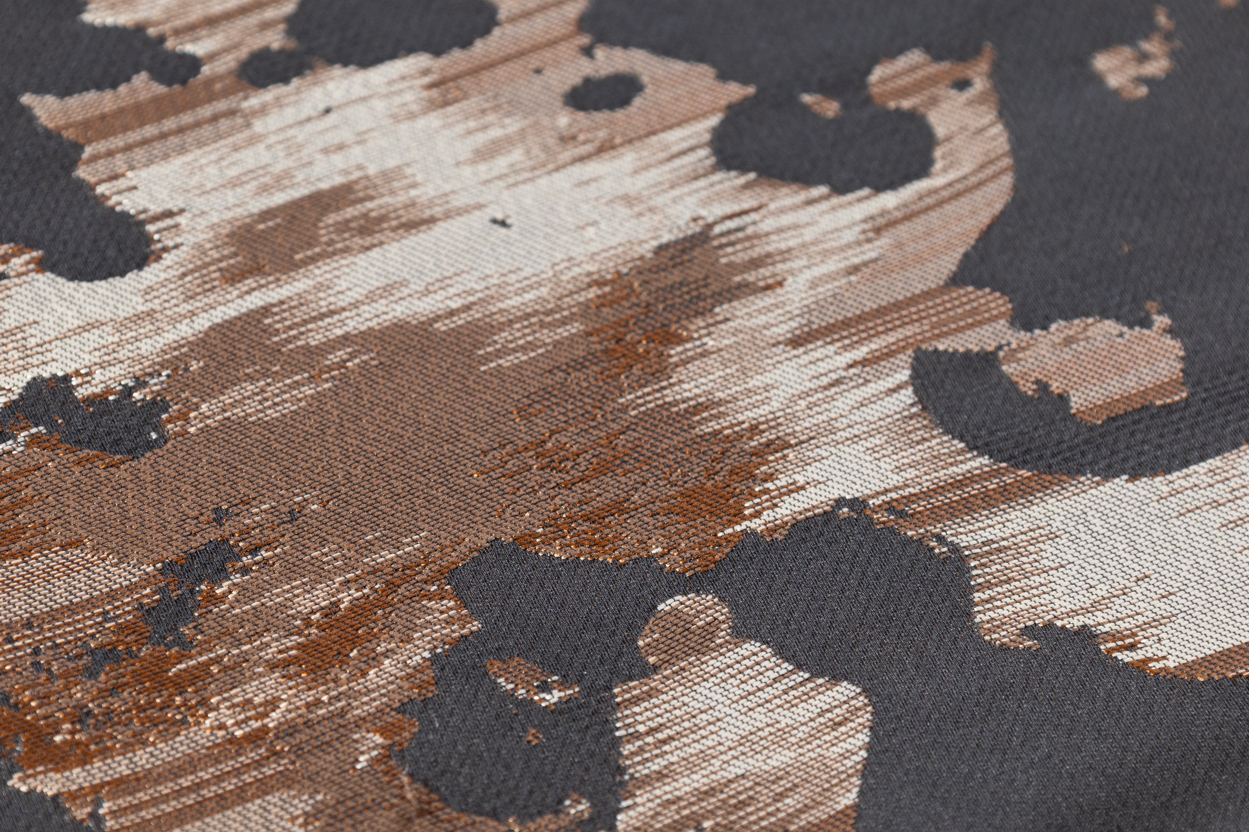 Abstract Italian Satin Brocade - Brown / Black