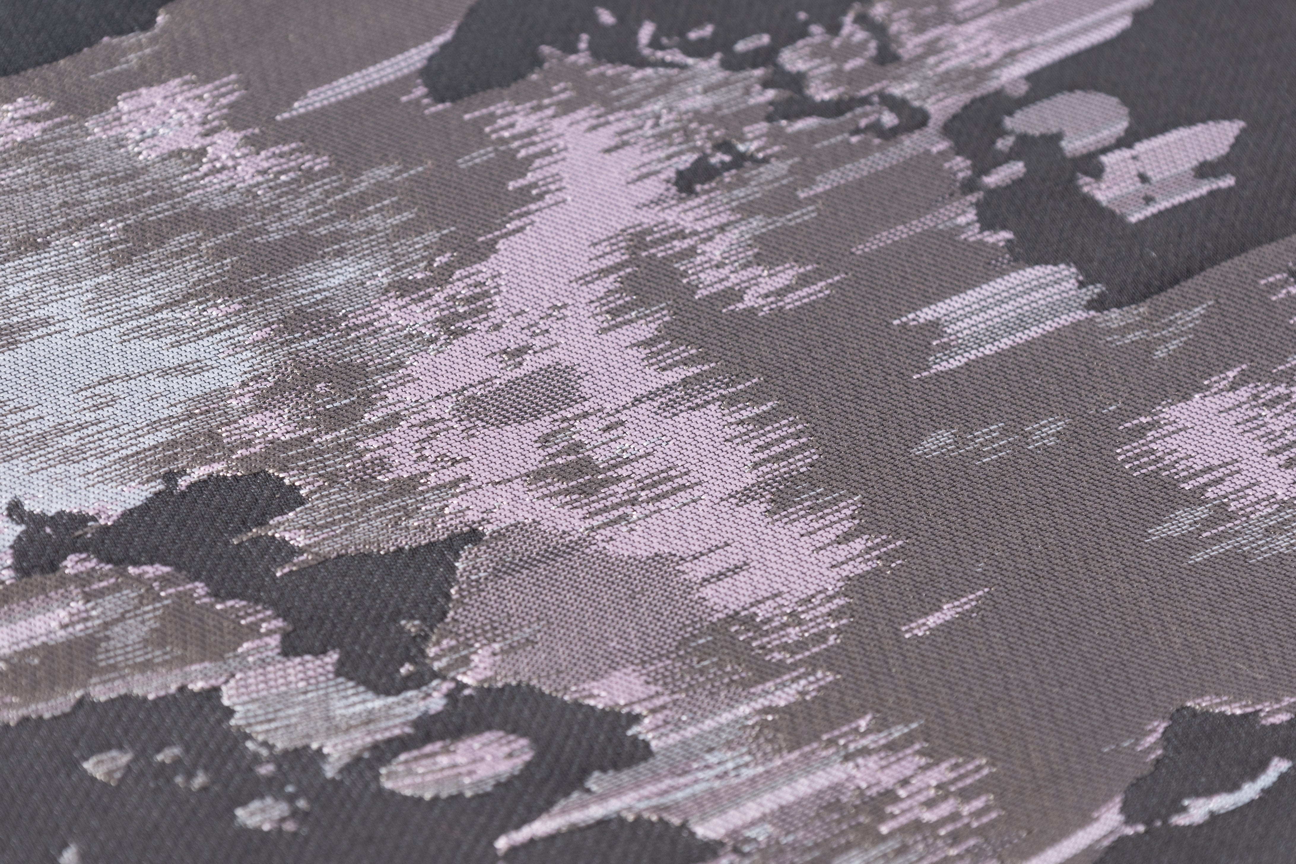 Abstract Italian Satin Brocade - Gray / Pink / Taupe