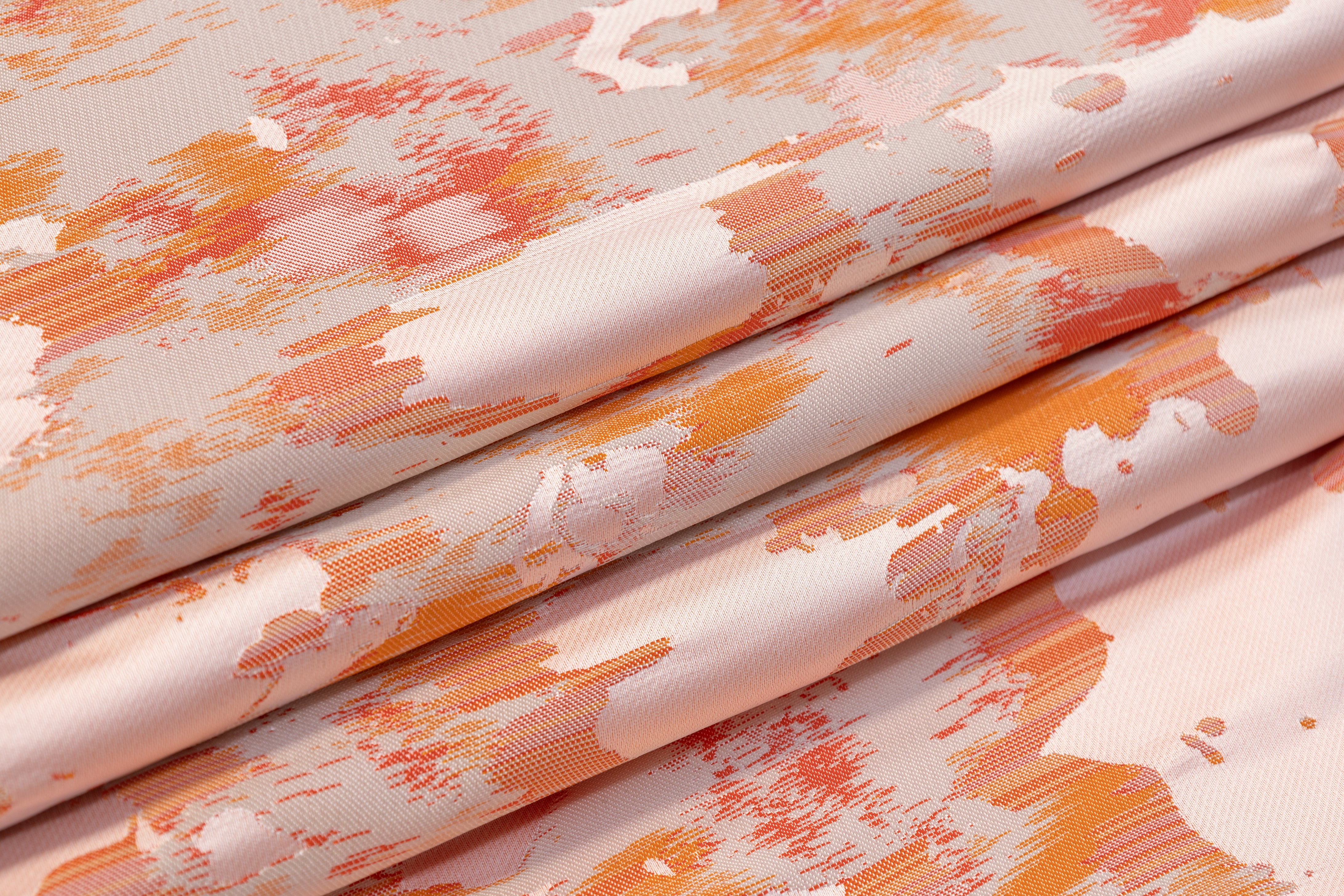 Abstract Italian Satin Brocade - Orange