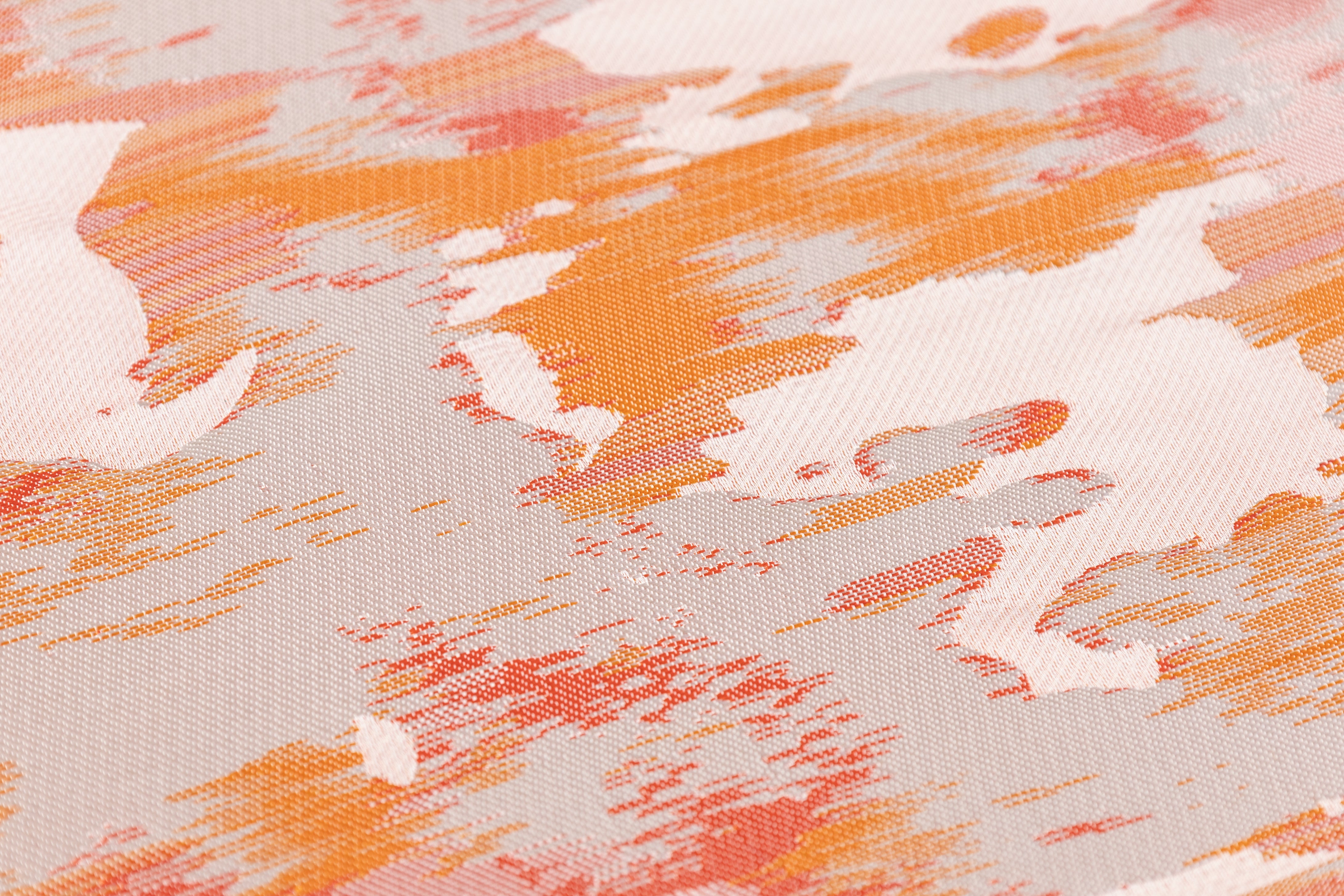 Abstract Italian Satin Brocade - Orange