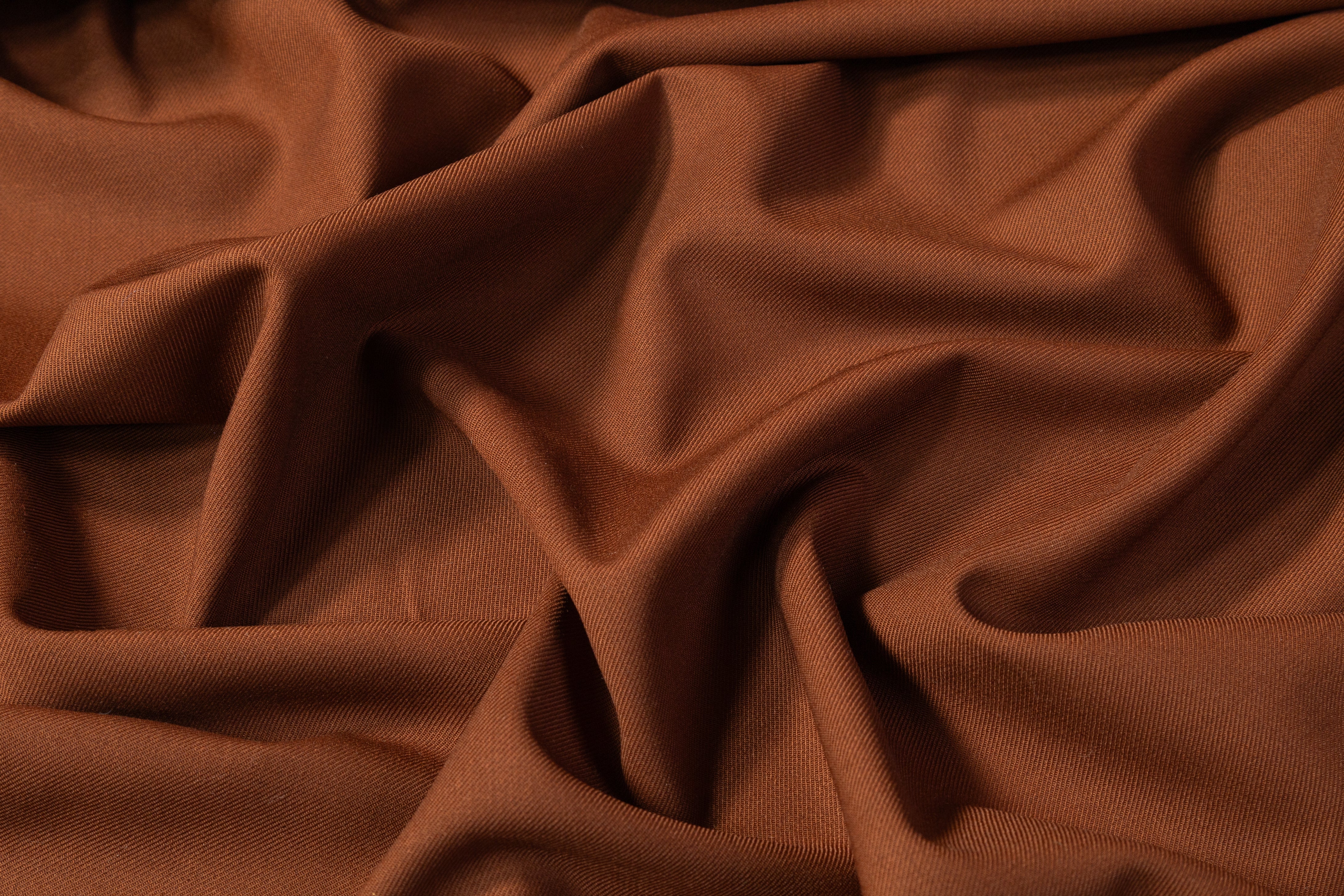 Poly Wool Stretch Suiting - Chestnut