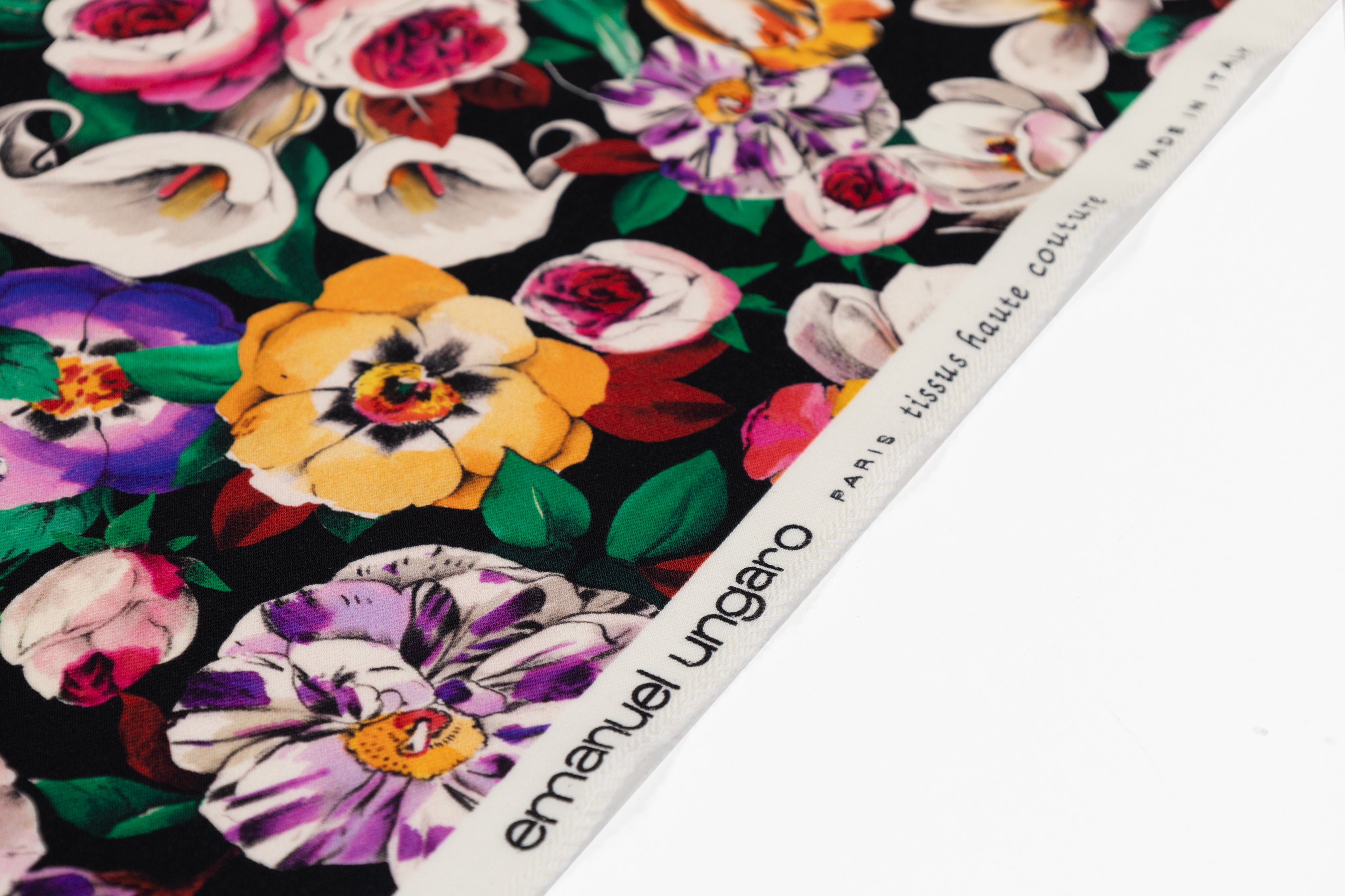 Emanuel Ungaro - Printed Silk and Wool Blend - Black