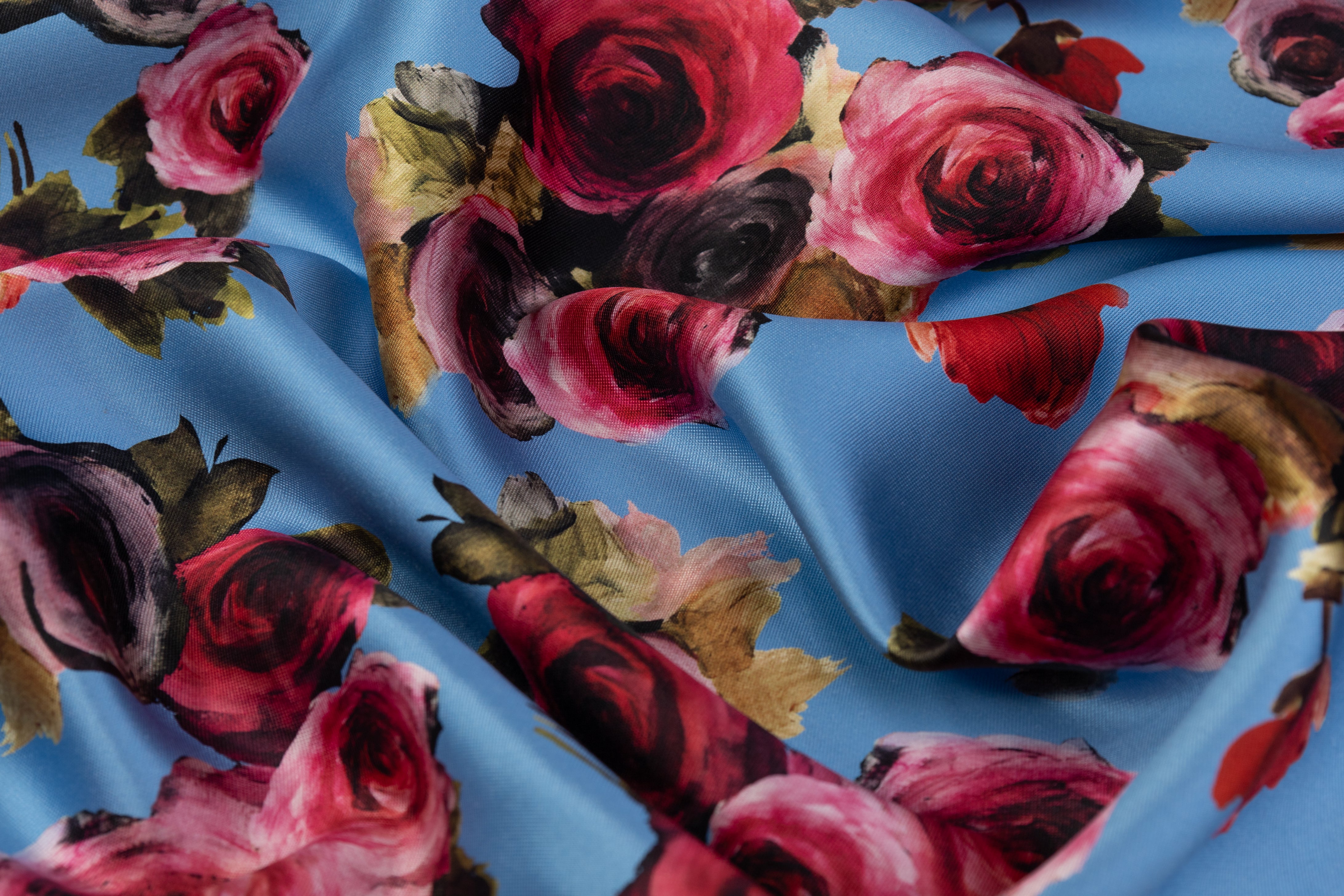 Emanuel Ungaro - Floral Printed Silk and Wool Mikado - Blue