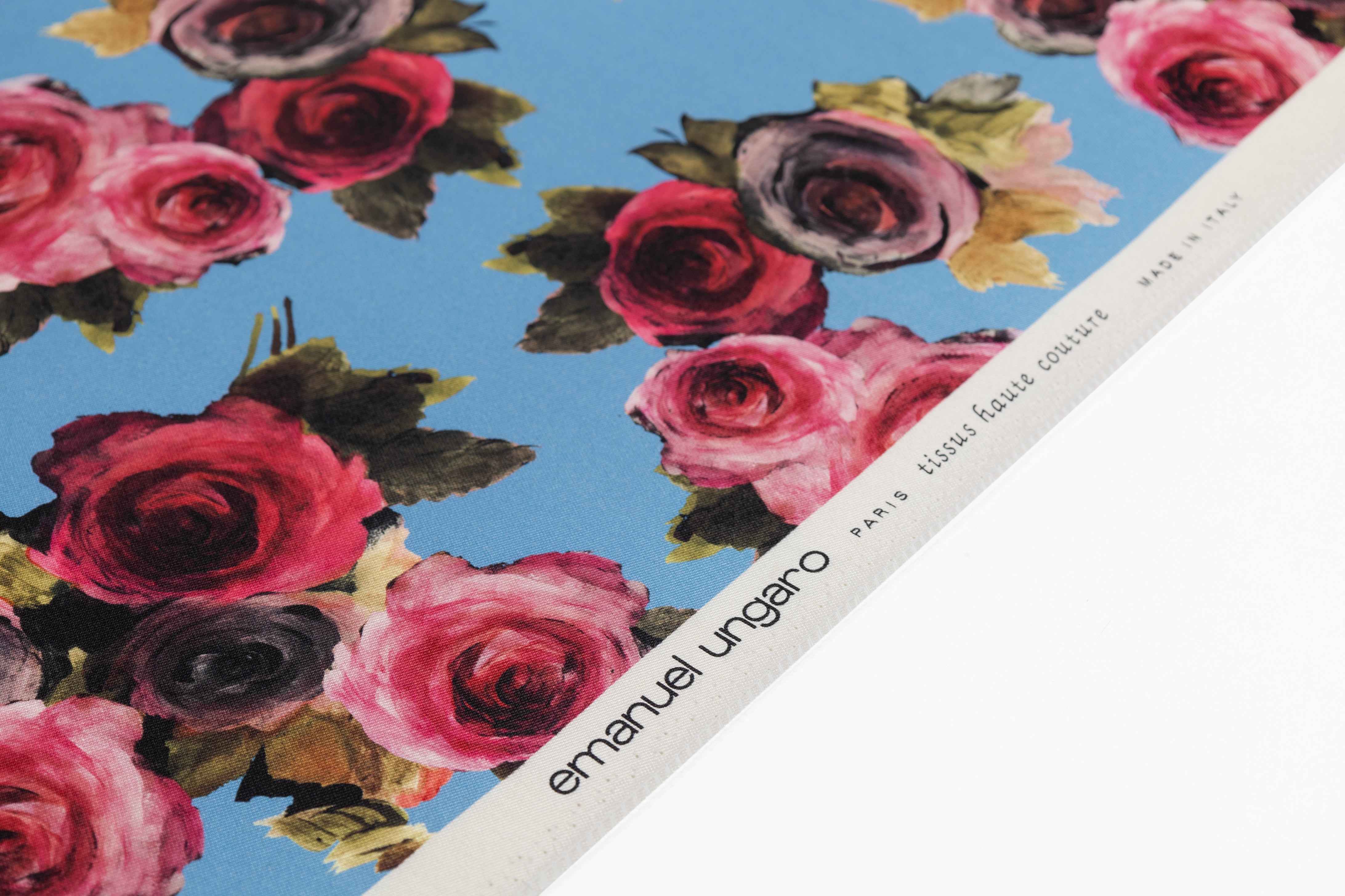 Emanuel Ungaro - Floral Printed Silk and Wool Mikado - Blue