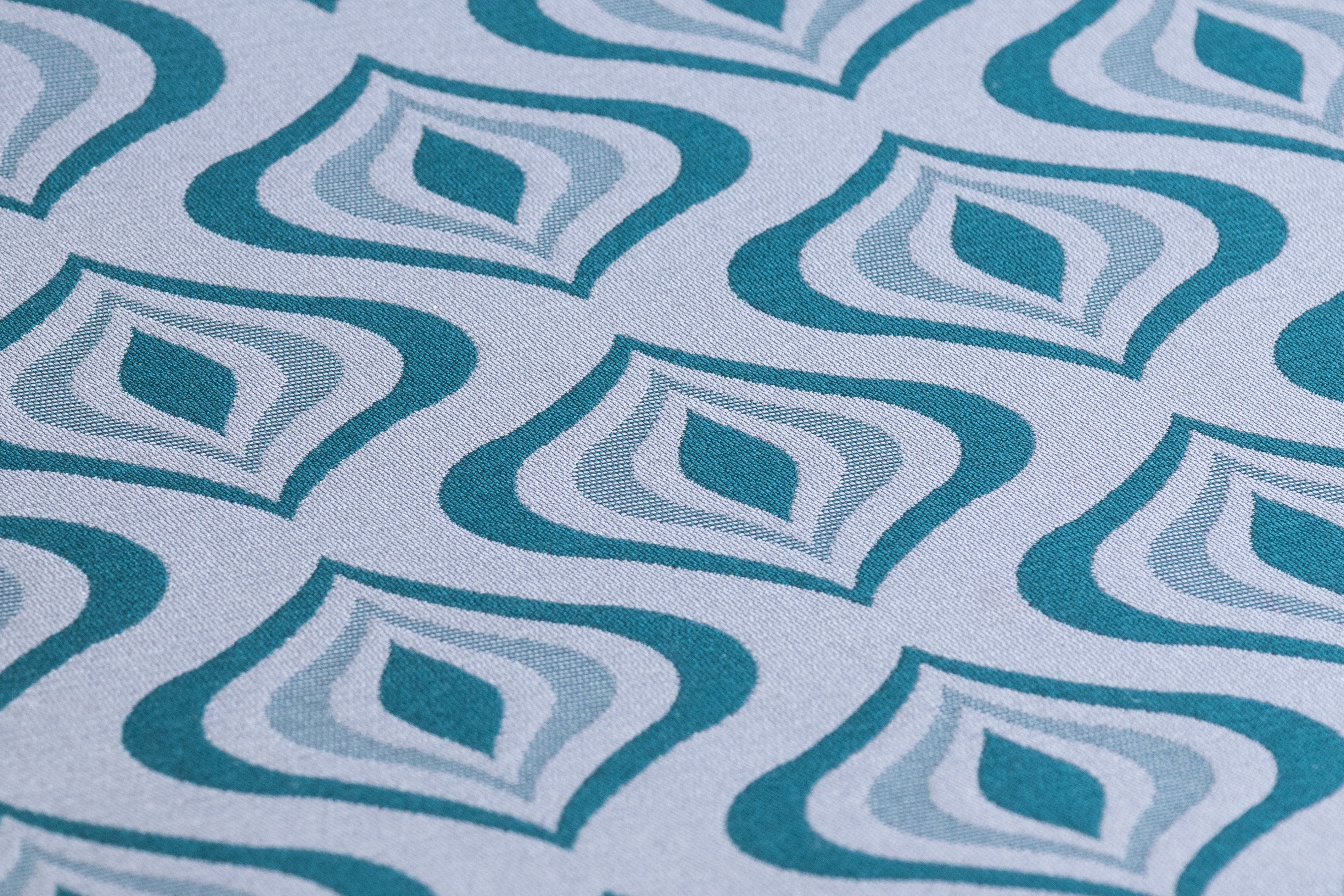 Retro Italian Brocade - Teal Blue / Gray