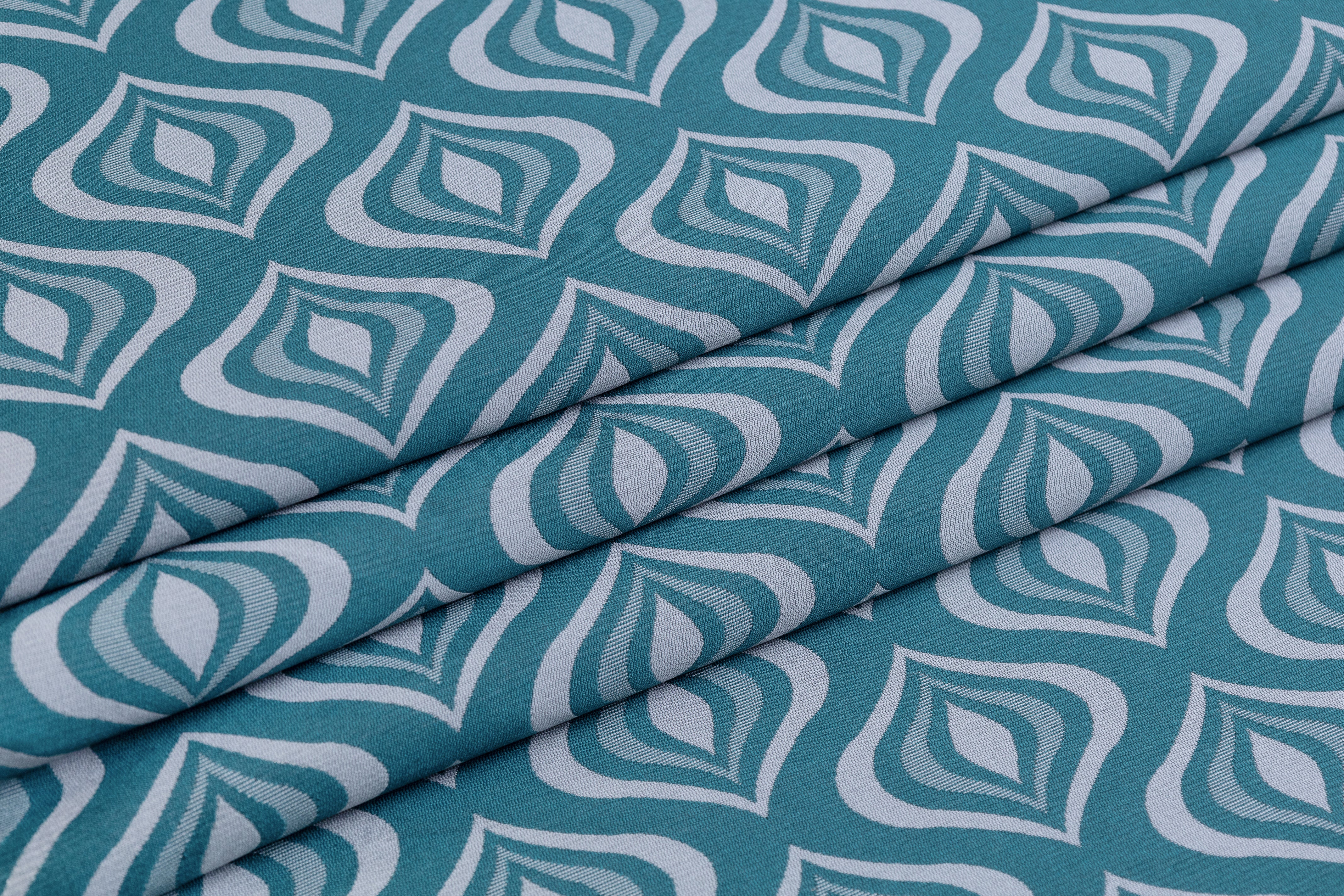 Retro Italian Brocade - Teal Blue / Gray