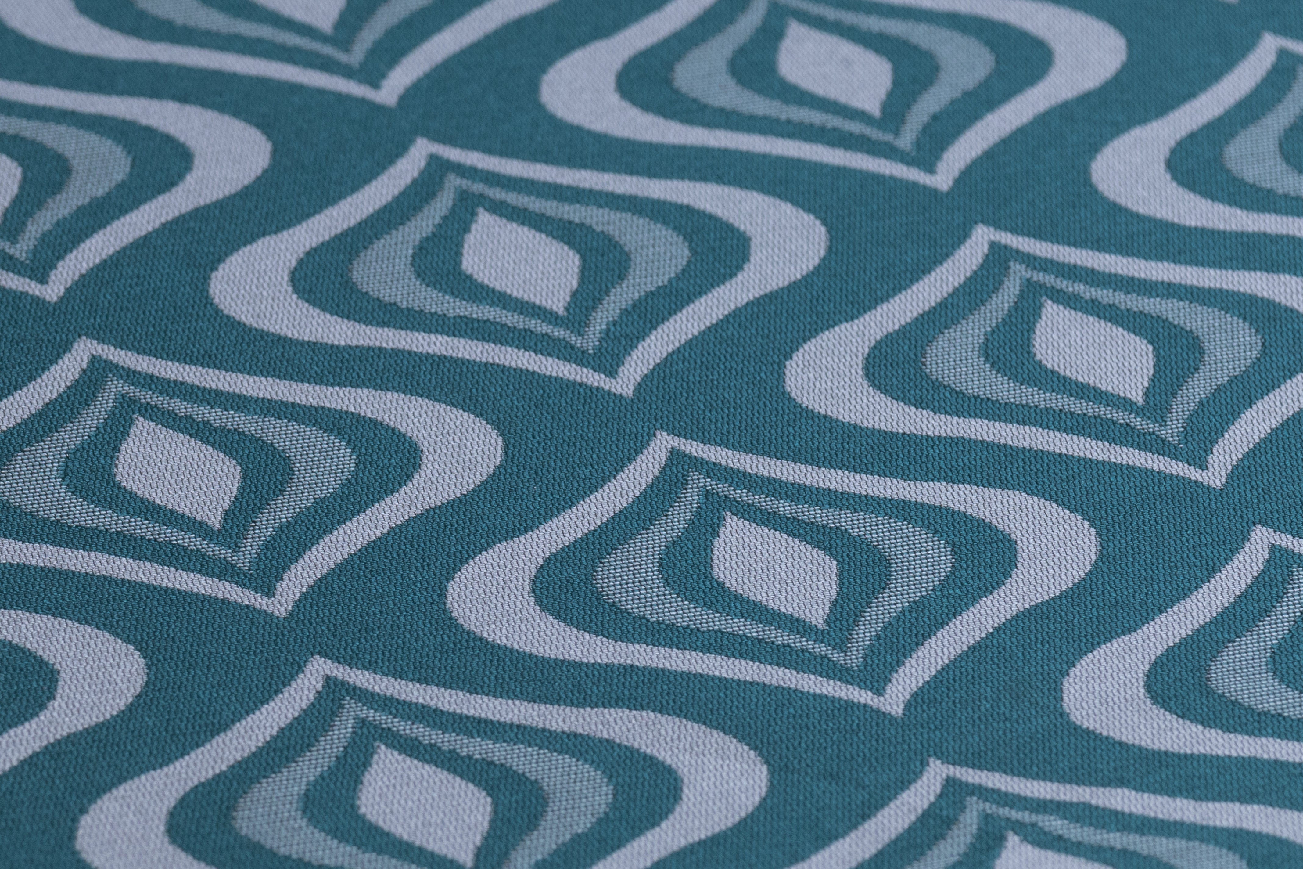 Retro Italian Brocade - Teal Blue / Gray