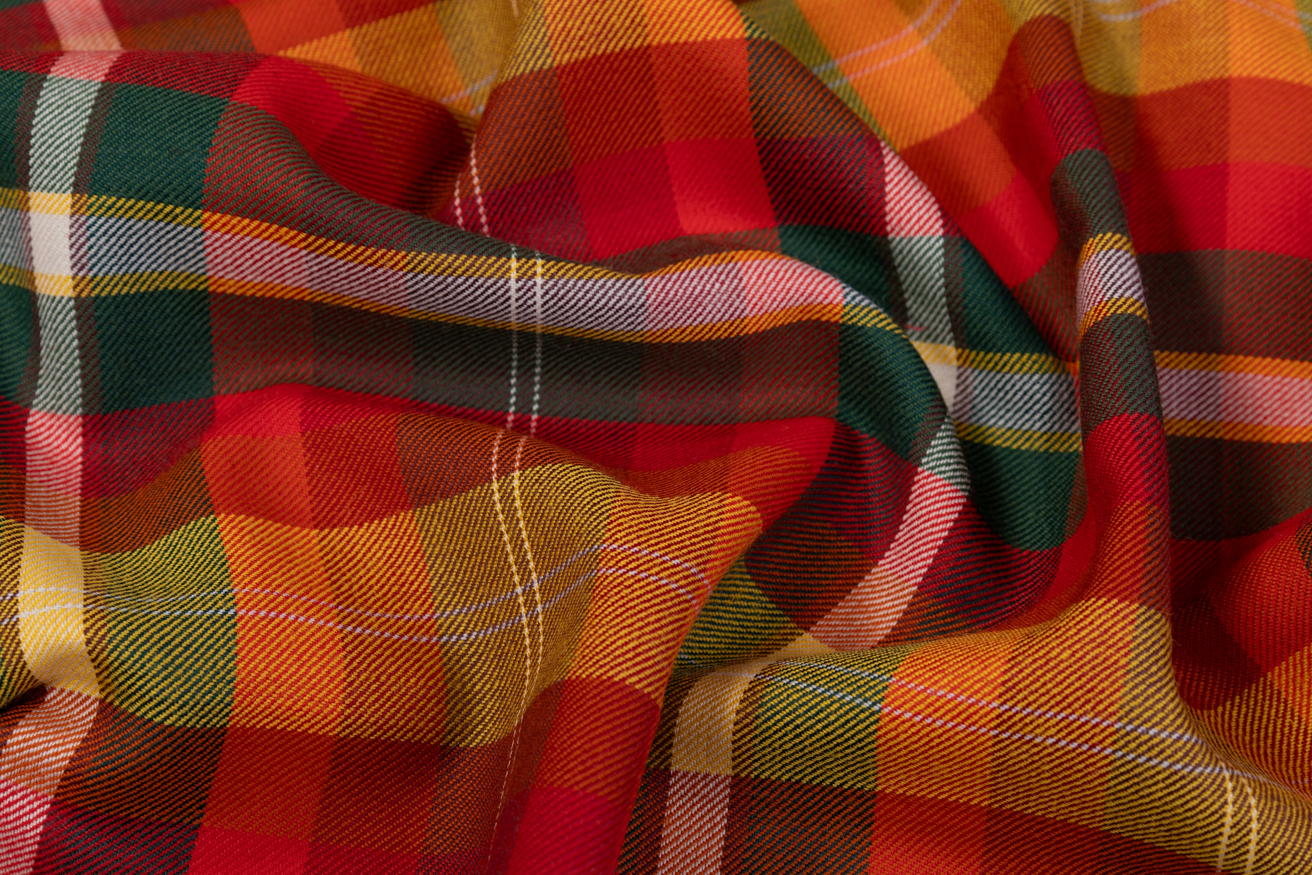 Checked Italian Wool Suiting - Multicolor