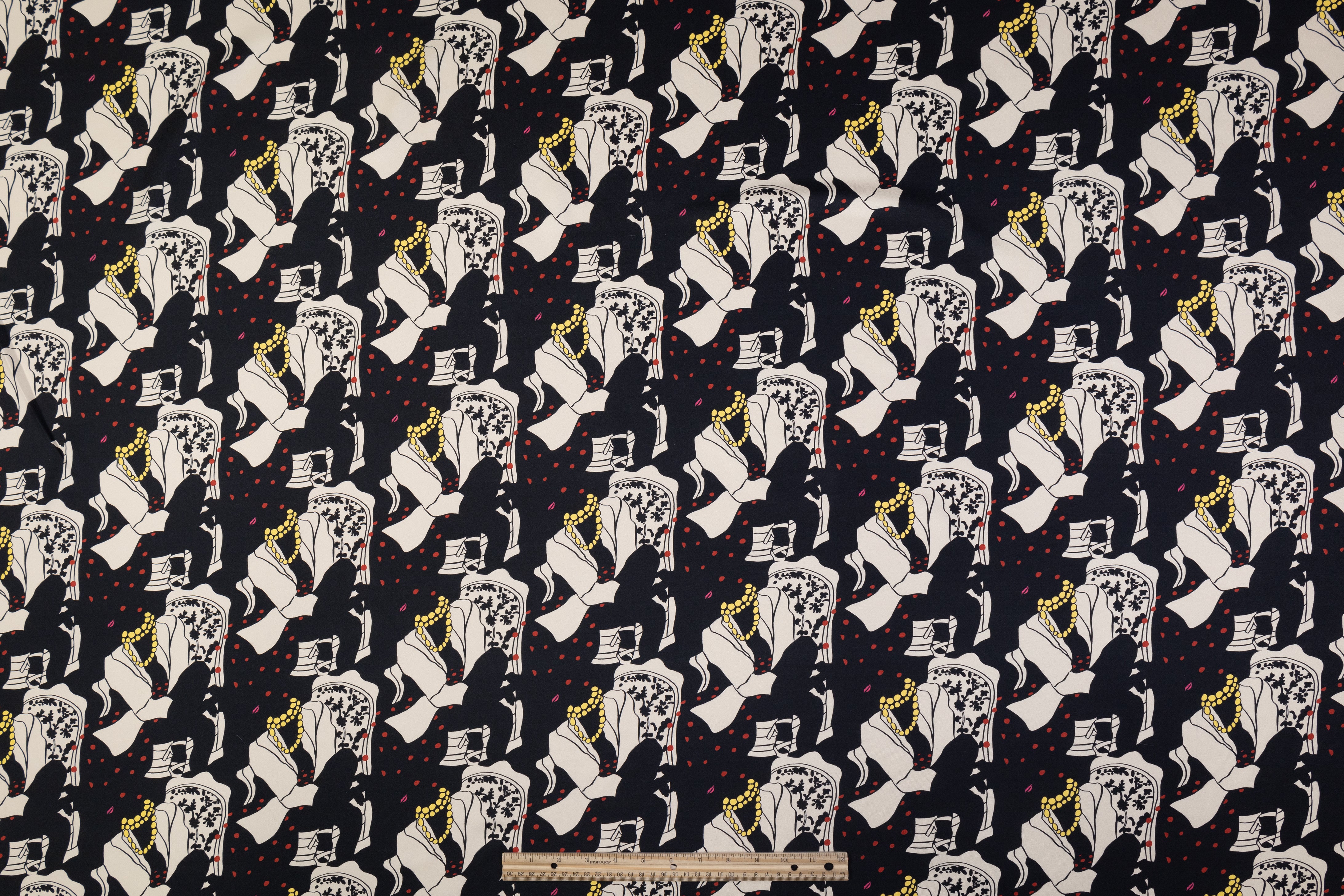 Emanuel Ungaro - Abstract Silk Twill - Black / Ivory