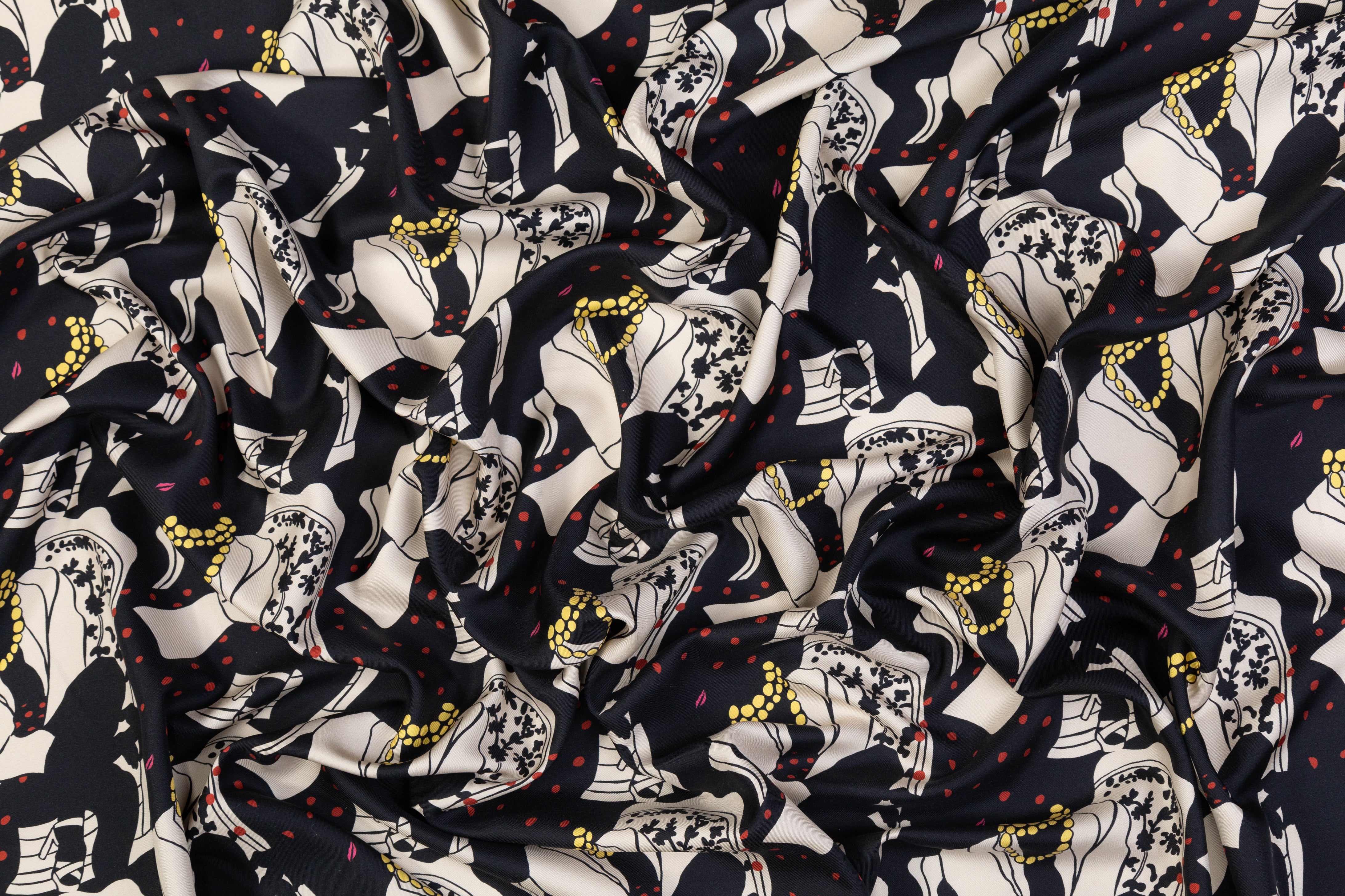Emanuel Ungaro - Abstract Silk Twill - Black / Ivory