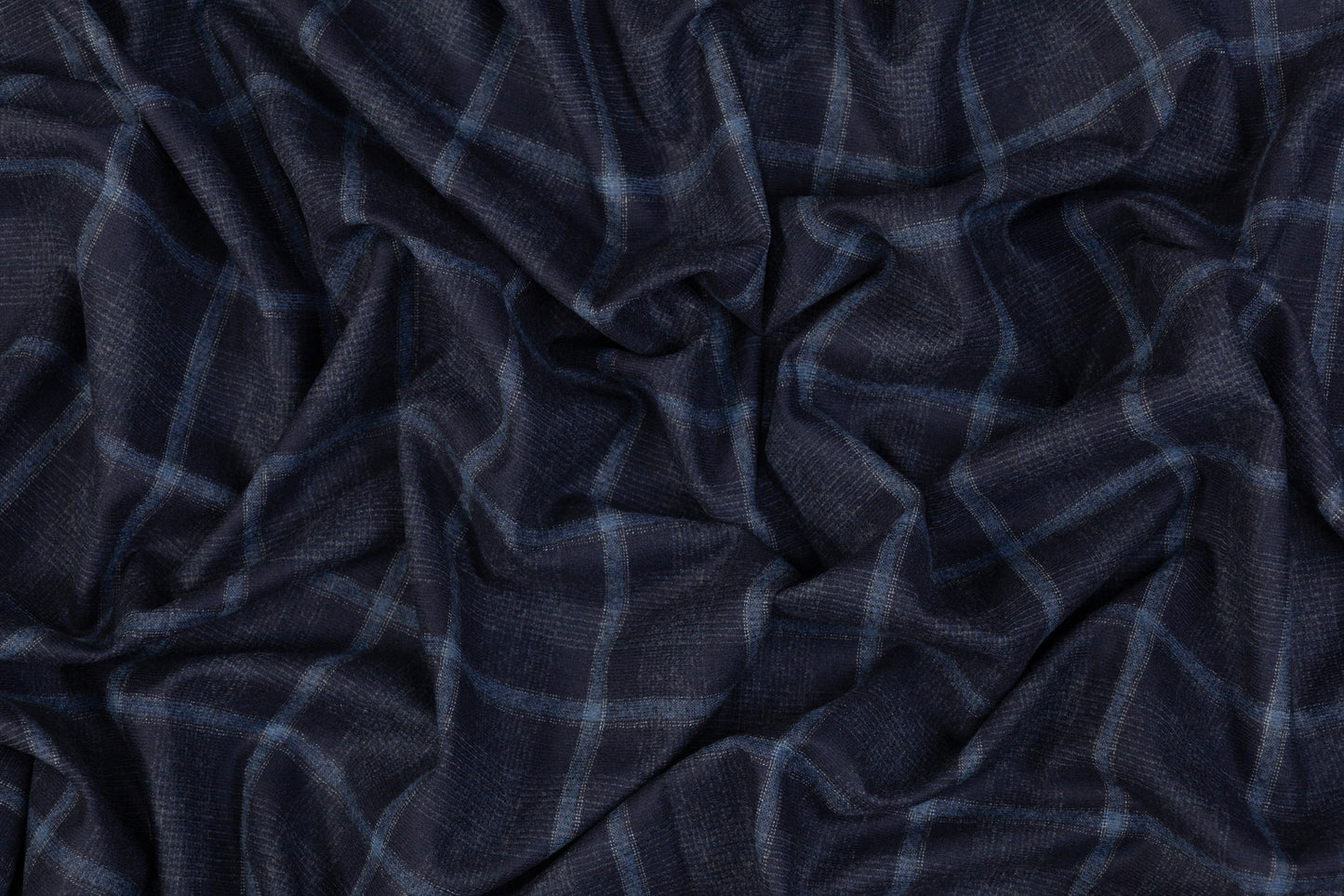 Fordam - Royal Flannel Wool and Cashmere Suiting - Navy Blue