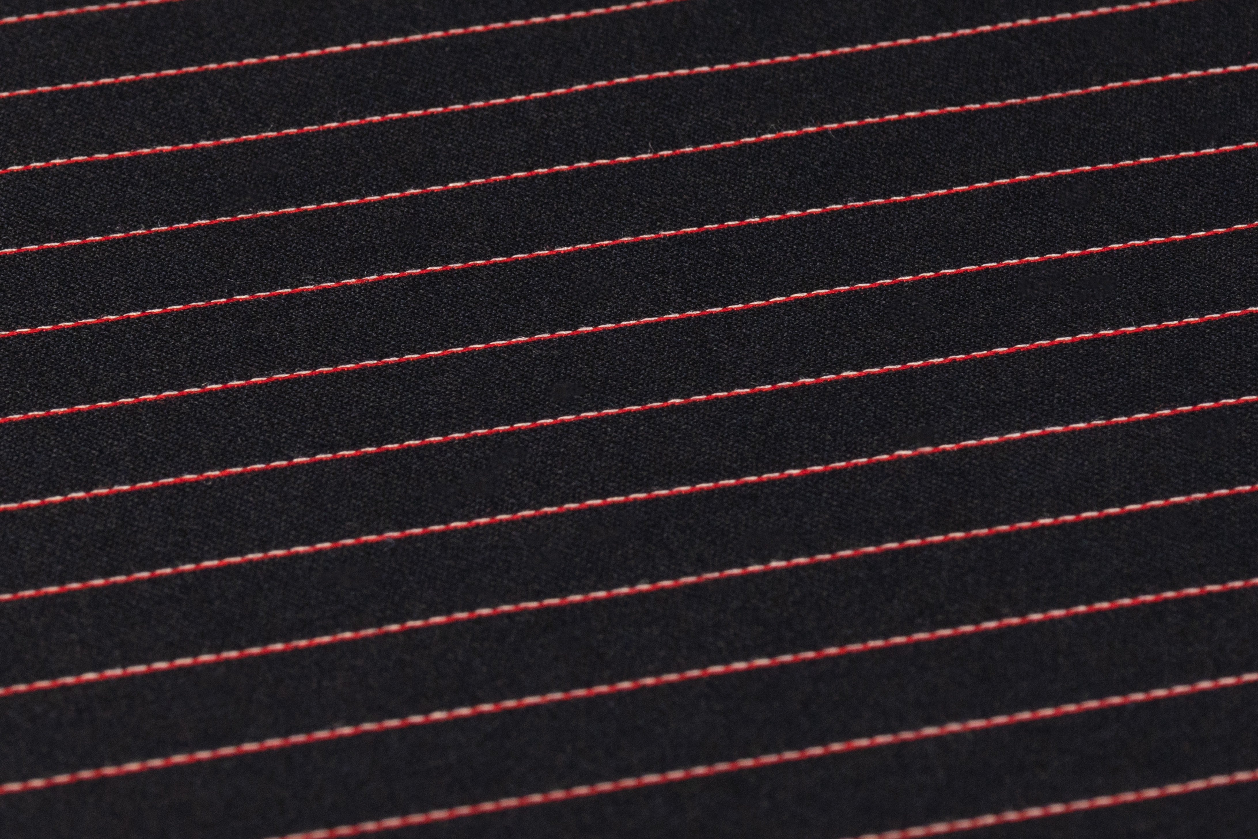Striped Italian Wool Viscose Blend - Black / Red