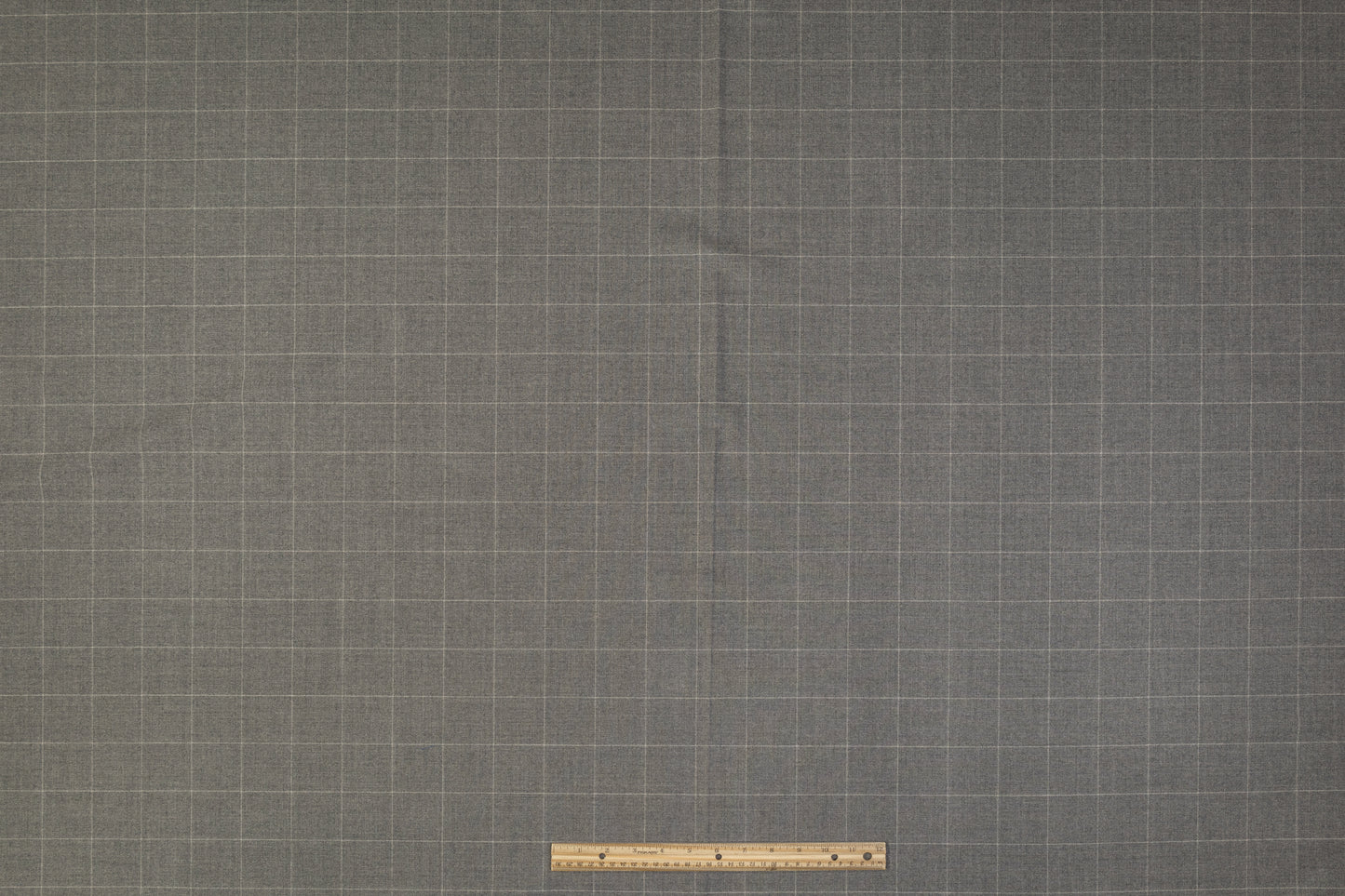 Windowpane Italian Wool Suiting - Gray
