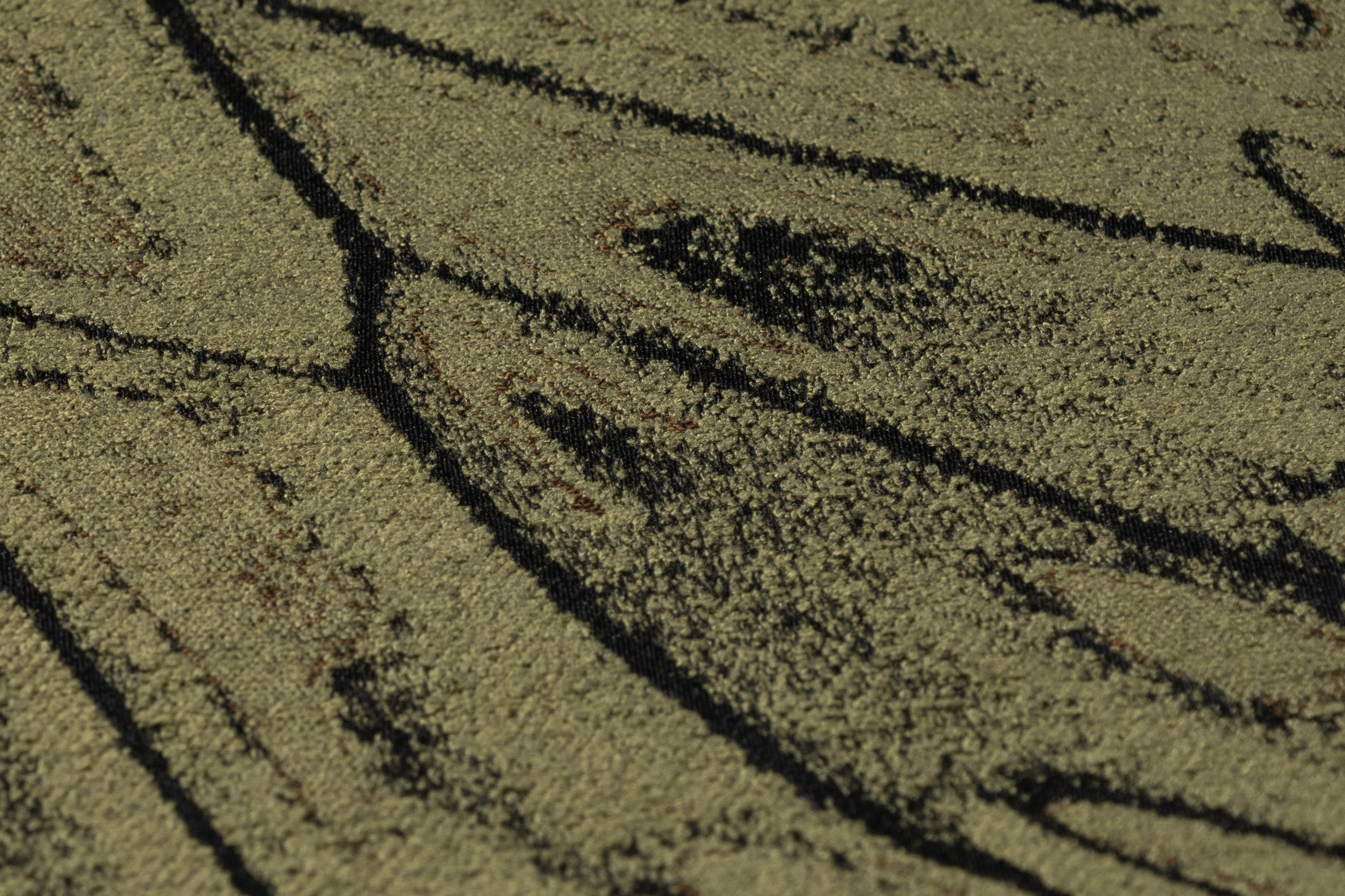 Abstract Chenille Brocade - Green / Black