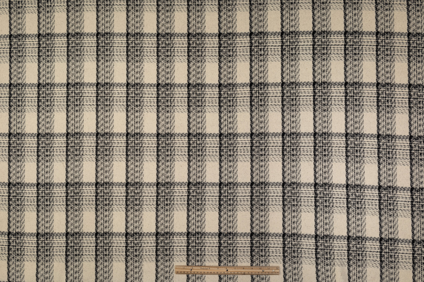 Checked Italian Wool Tweed - Off White / Black
