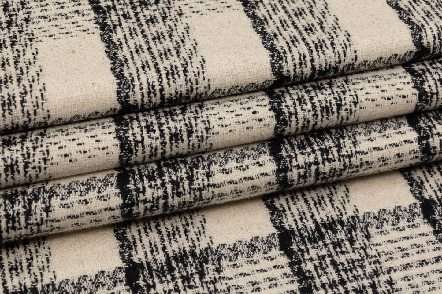 Checked Italian Wool Tweed - Off White / Black