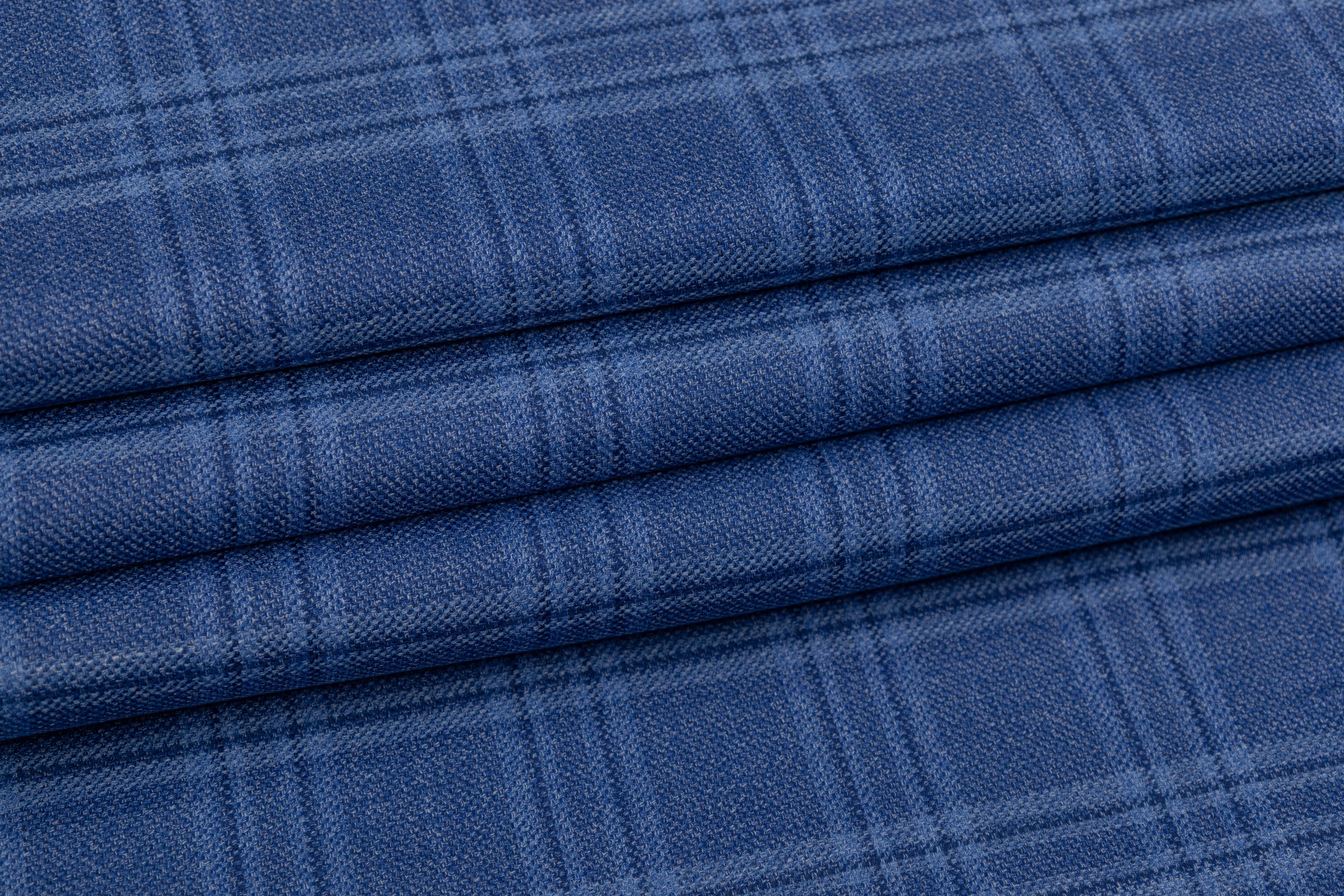 Ermenegildo Zegna - Traveller Jaspé Superfine Australian Wool and Silk Suiting - Blue