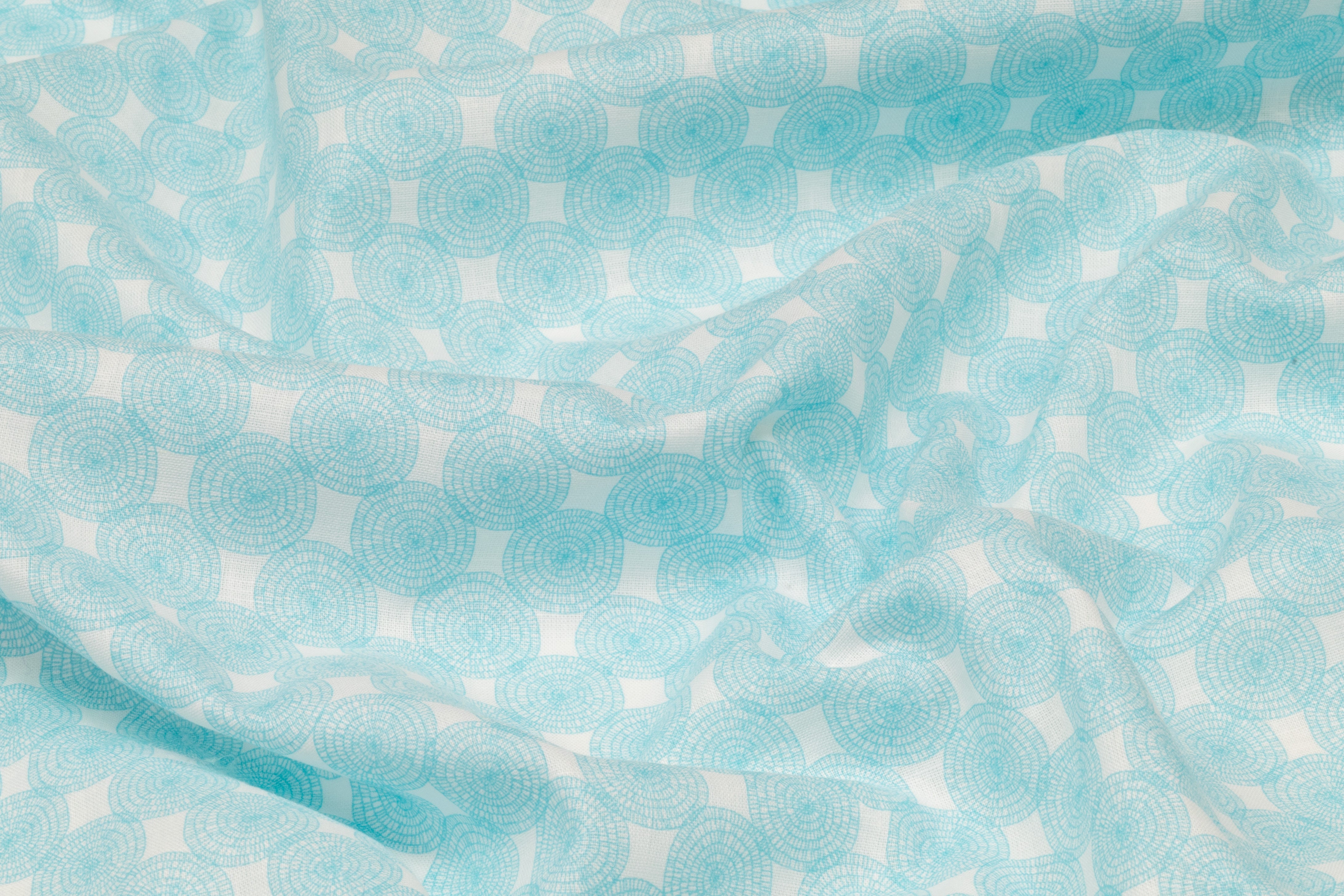 Italian Cotton Linen Blend - Aqua Blue