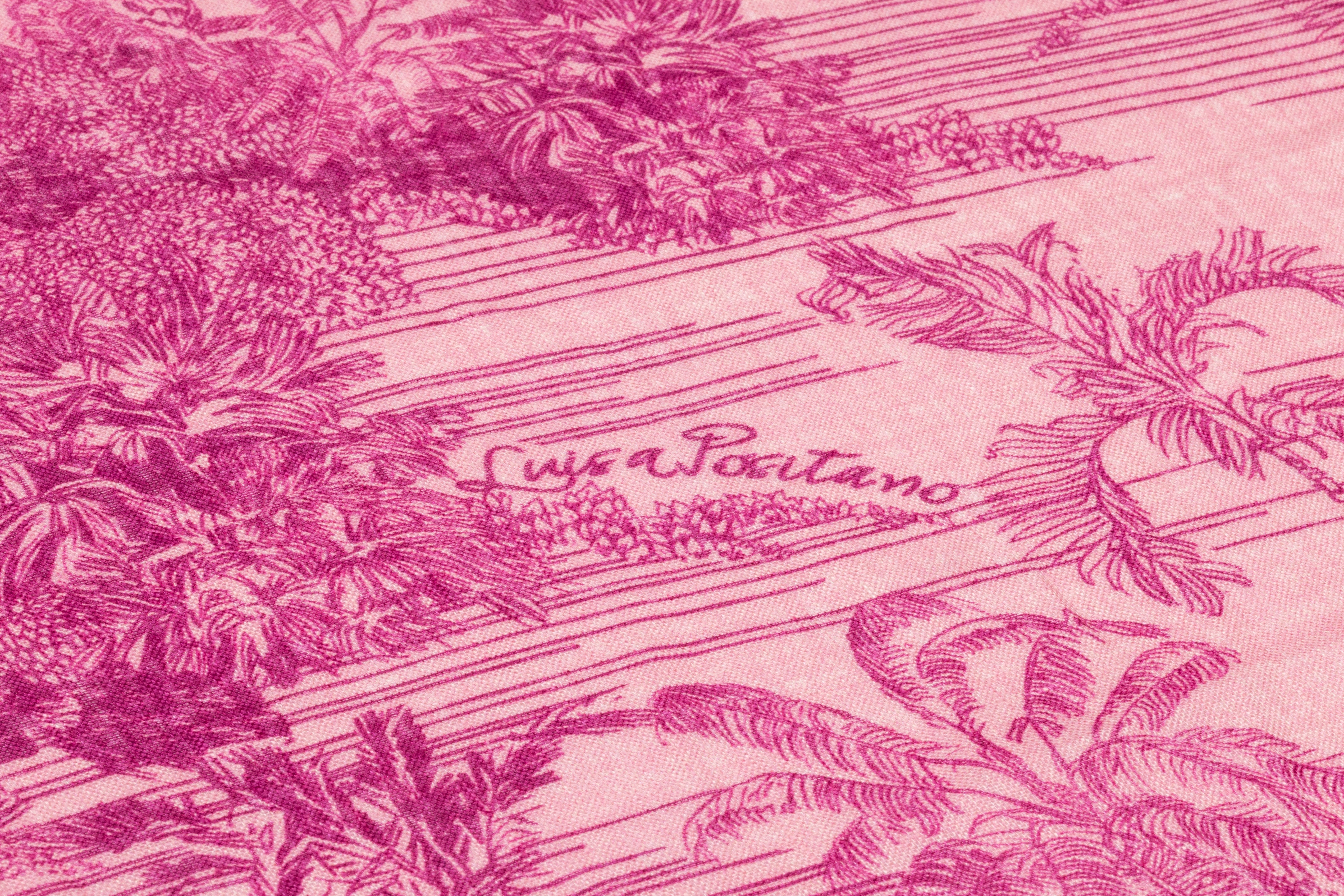 Jungle Toile Italian Linen - Pink