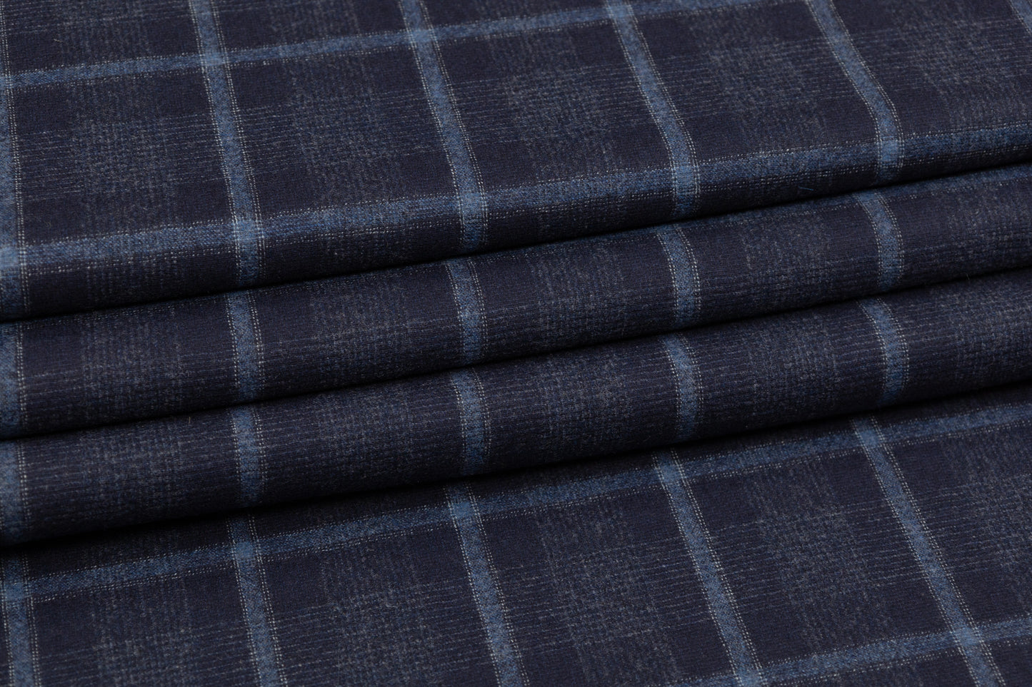 Fordam - Royal Flannel Wool and Cashmere Suiting - Navy Blue