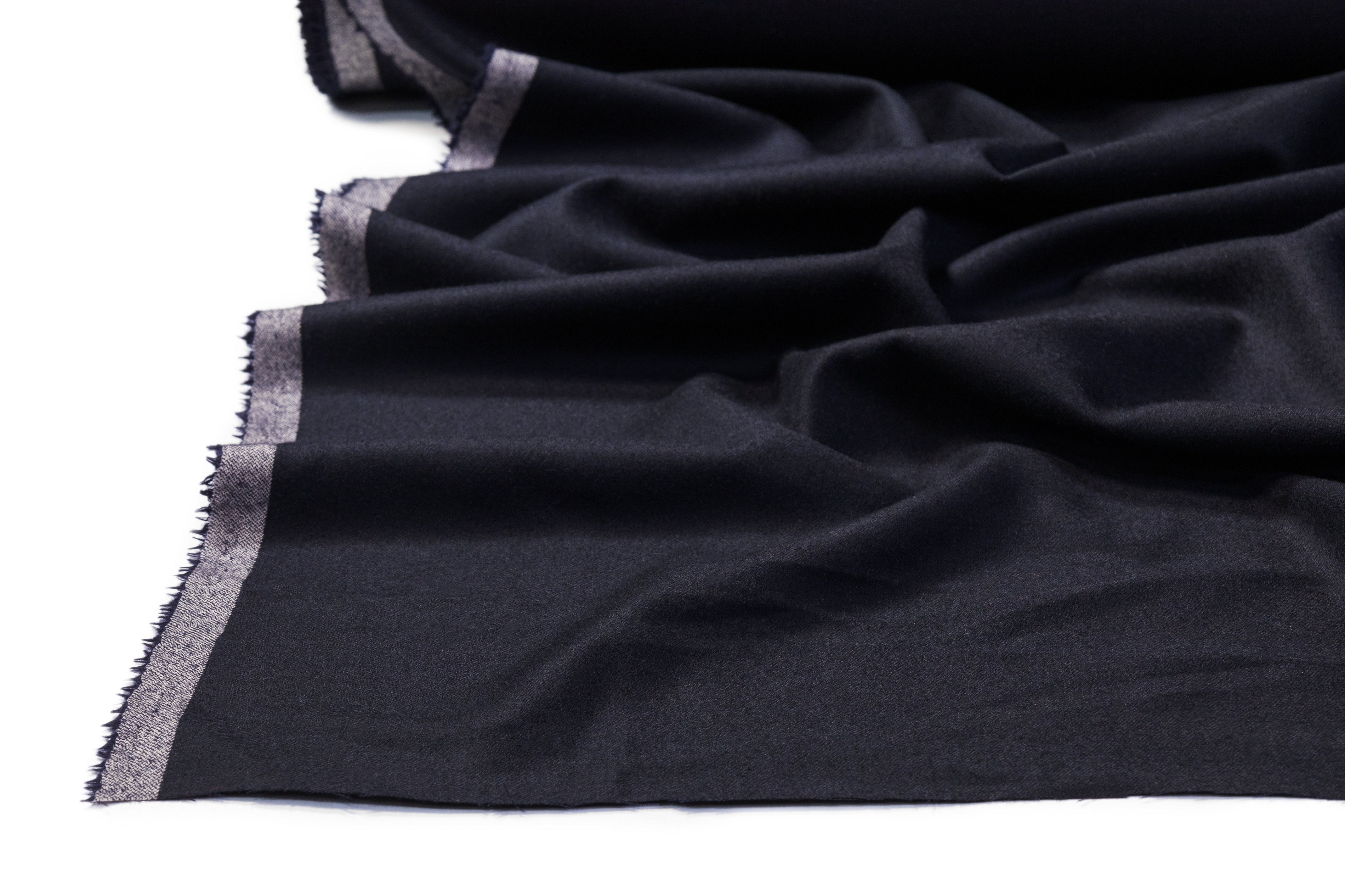 Italian Wool Flannel Suiting - Navy