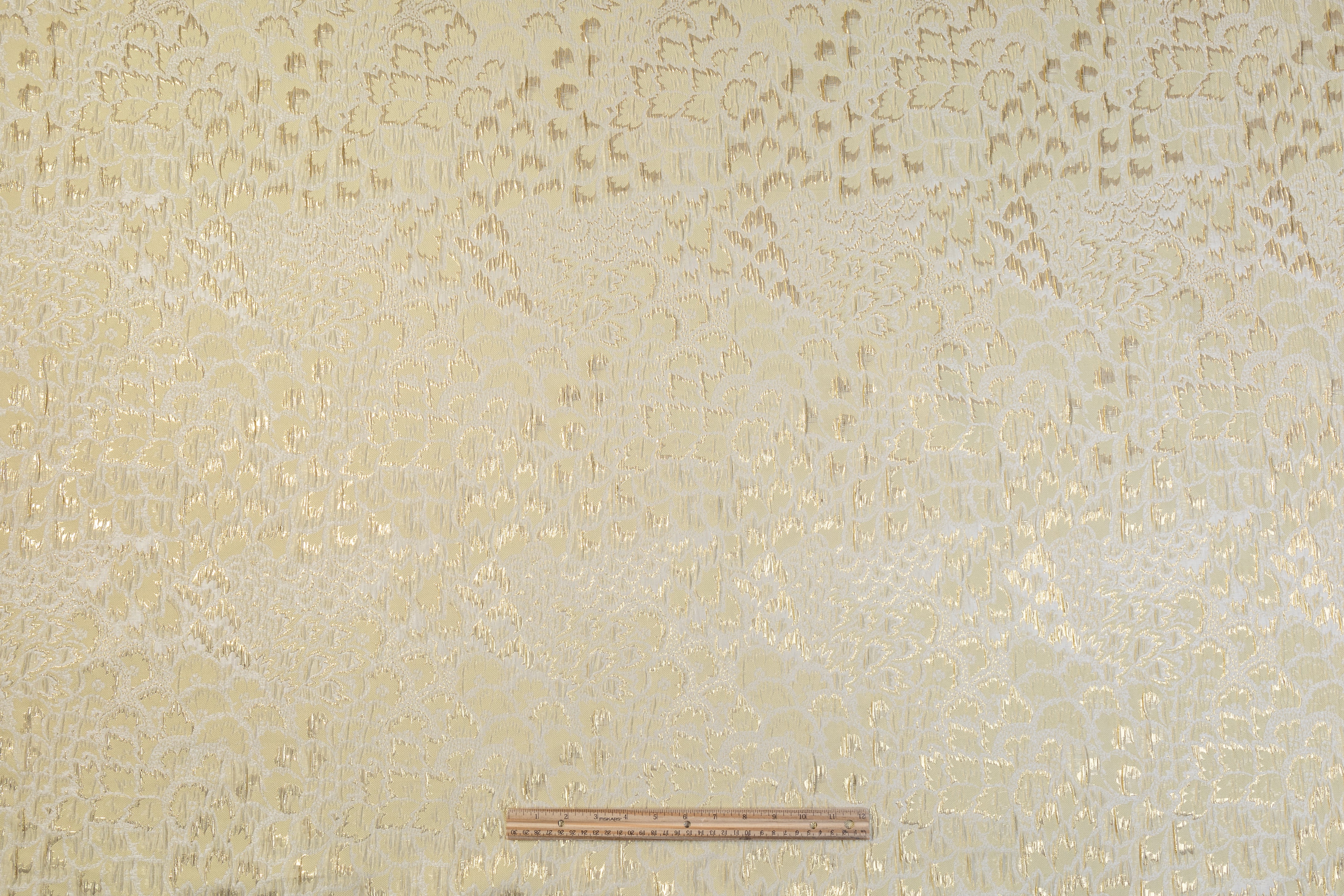 Floral Crushed Metallic Brocade - Gold