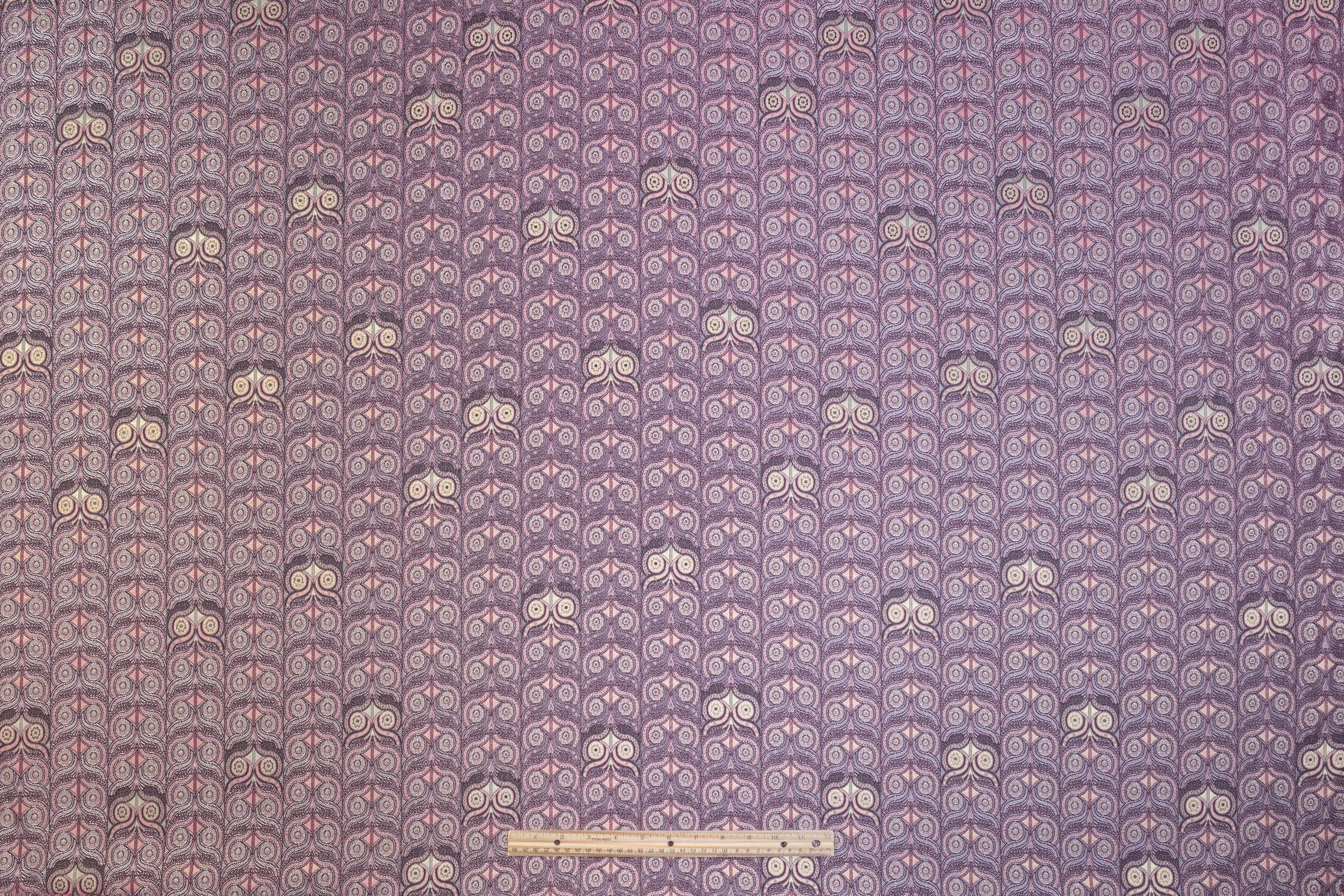 Art Deco Metallic Italian Brocade - Mauve / Gold