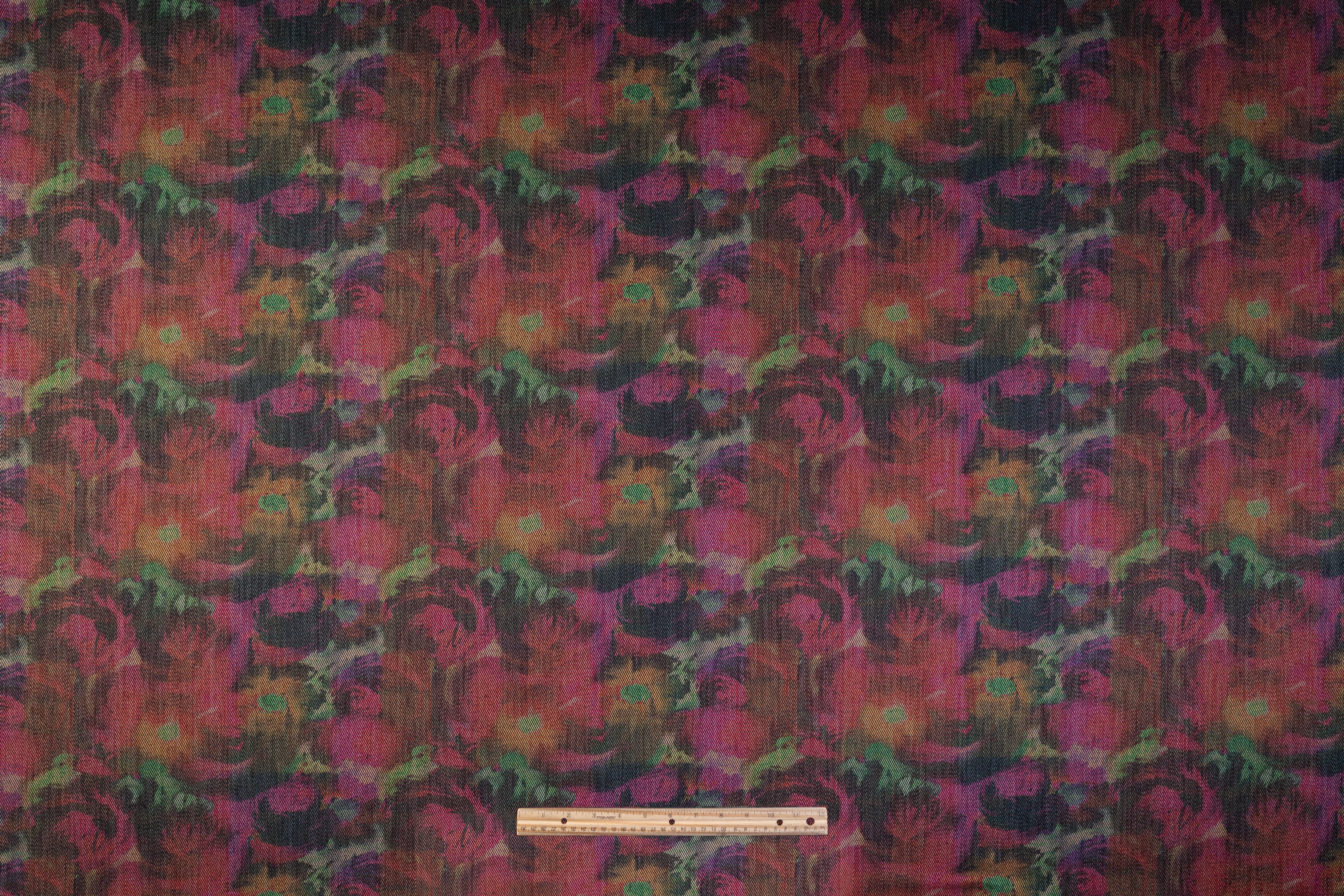 Abstract Italian Chiné Twill - Fuchsia / Green