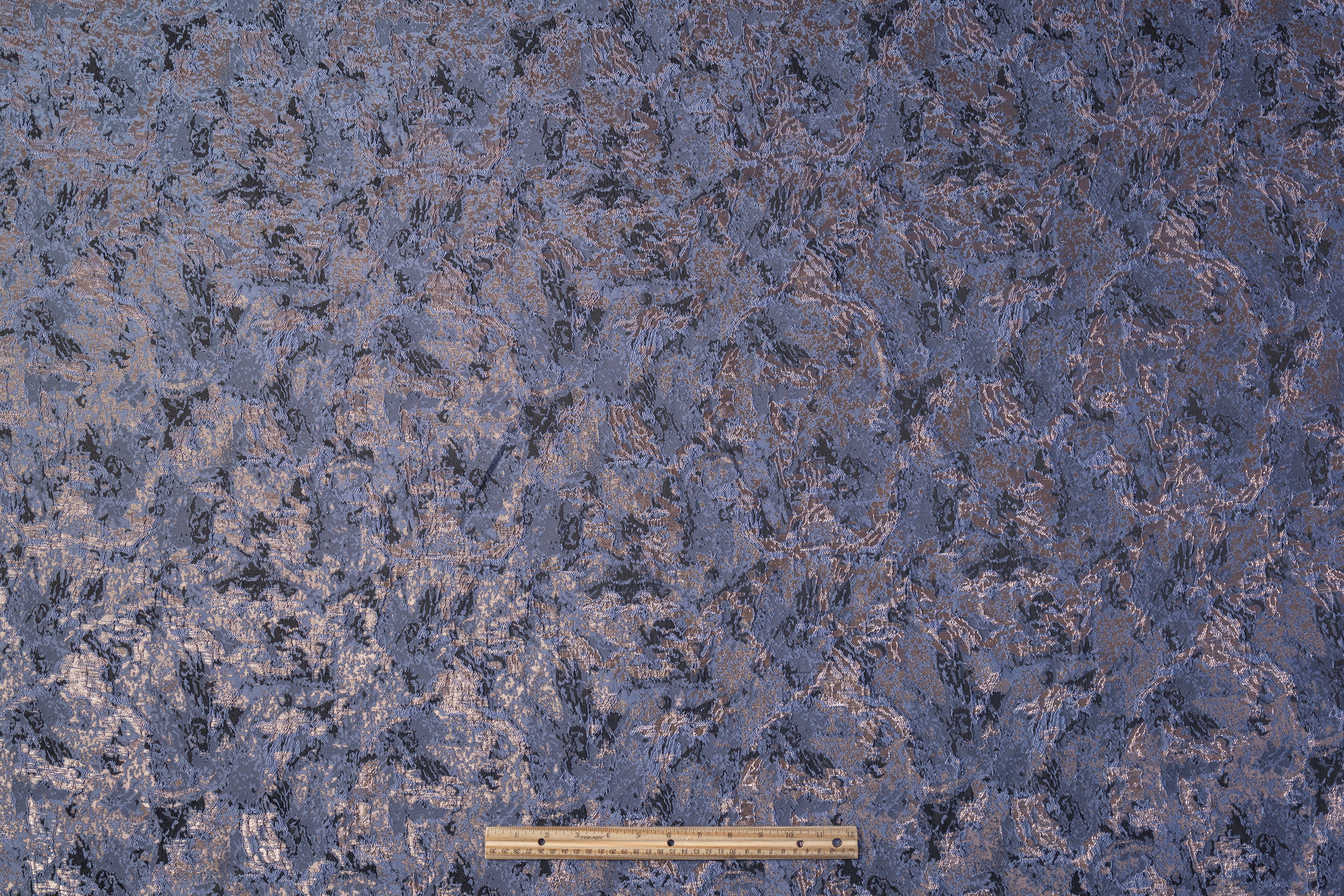 Abstract Metallic Brocade - Blue / Gray