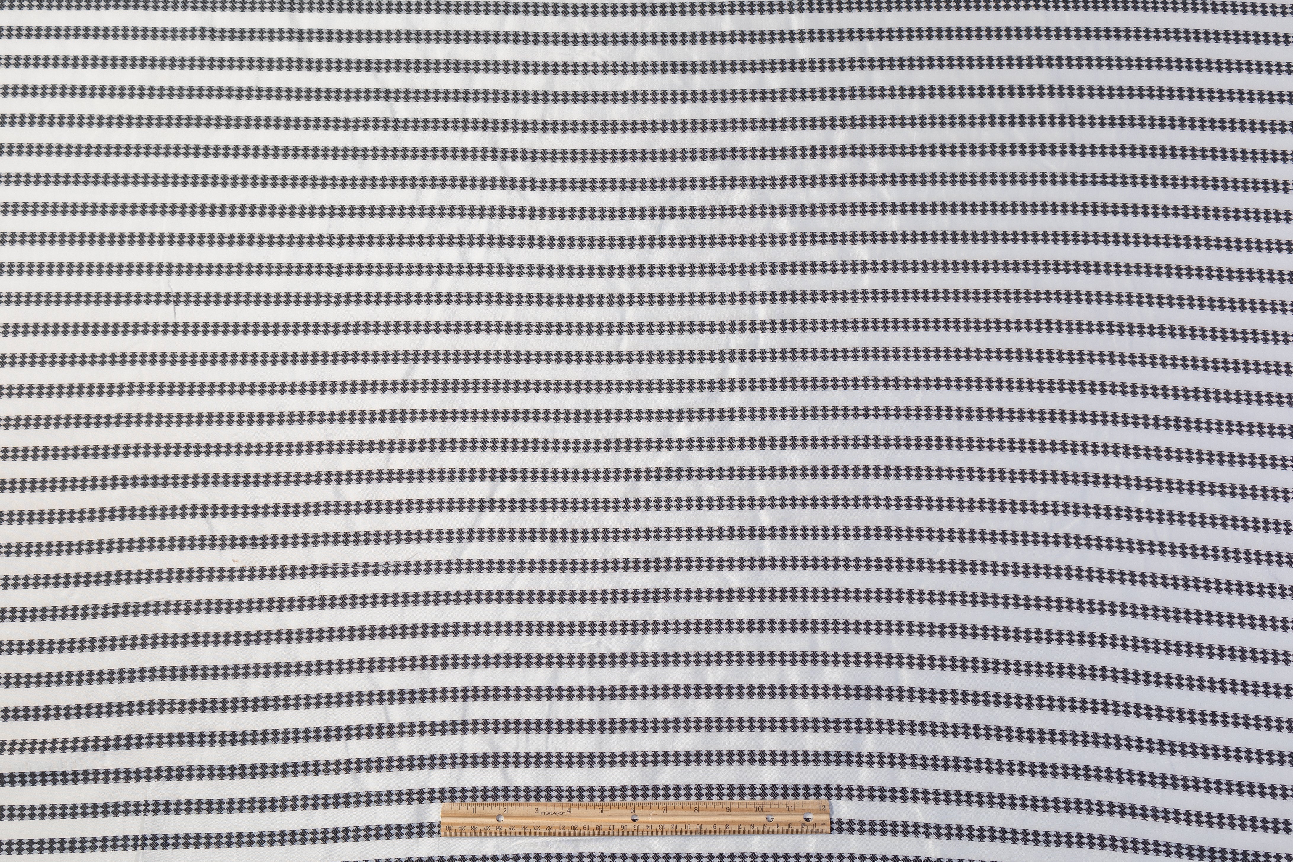 Diamond Striped Brocade - Black / White