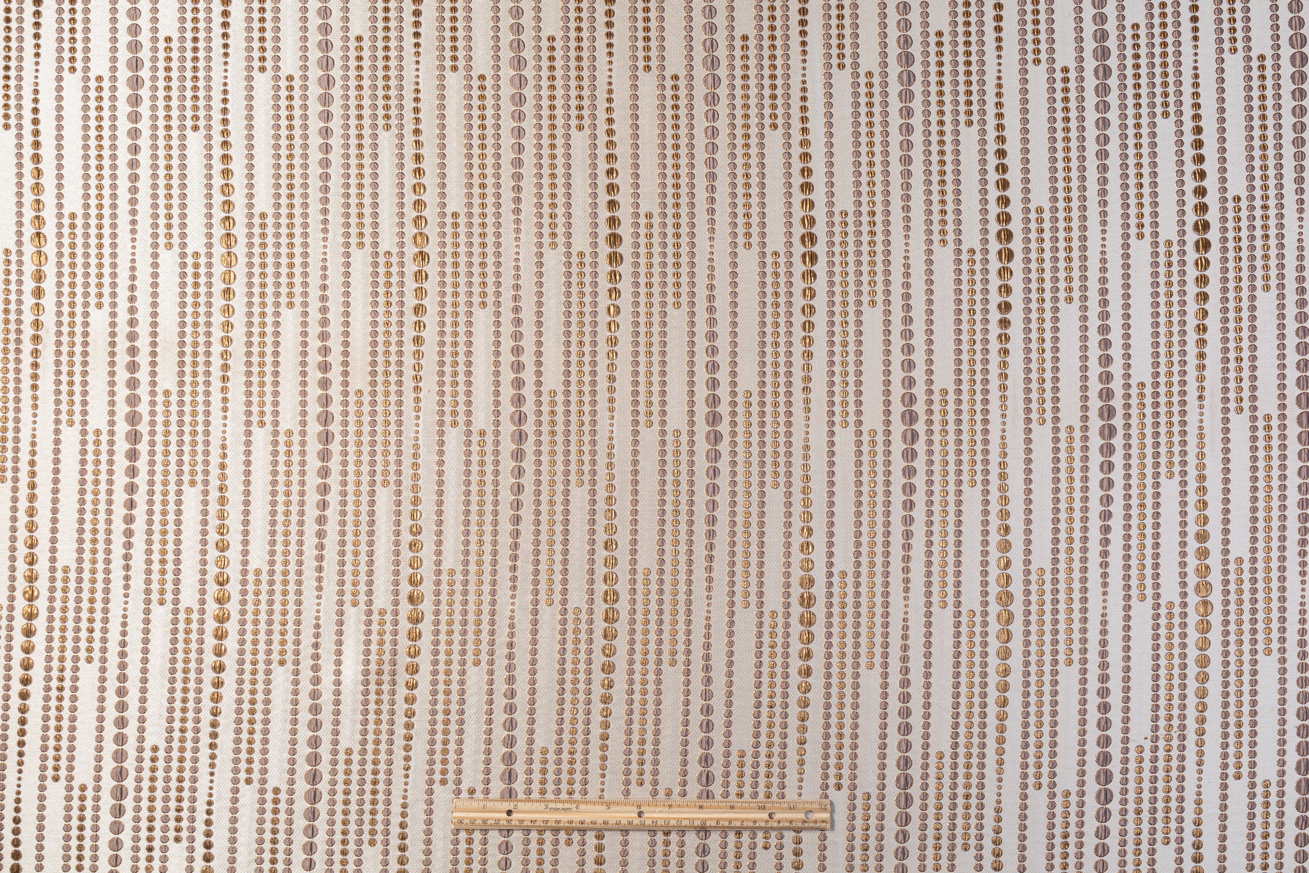 Dotted Metallic Brocade - Gold / Beige