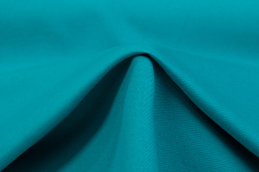 Double Faced Italian Wool Twill Coating - Turquoise
